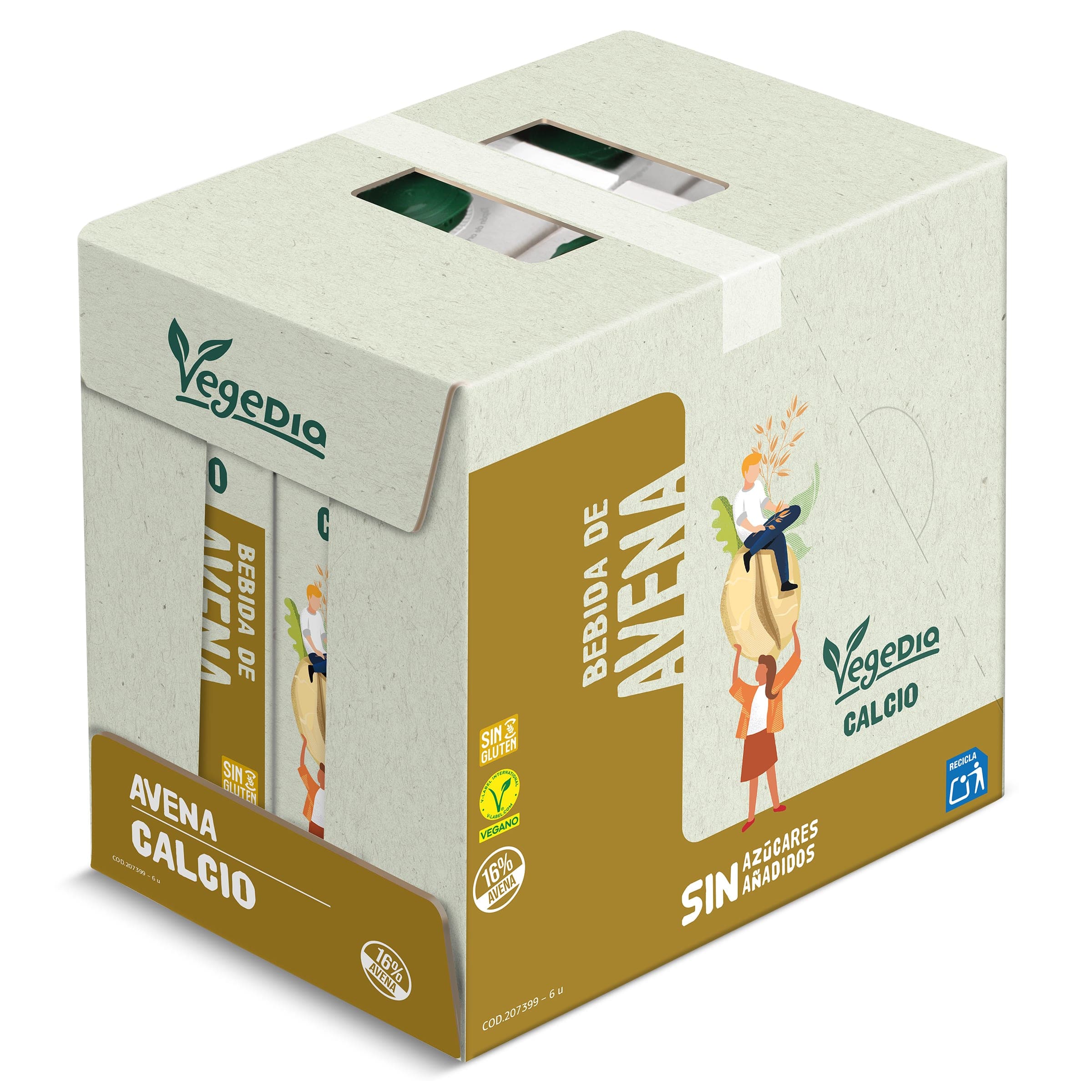 Bebida de avena con calcio Dia Vegedia pack 6 x 1 L