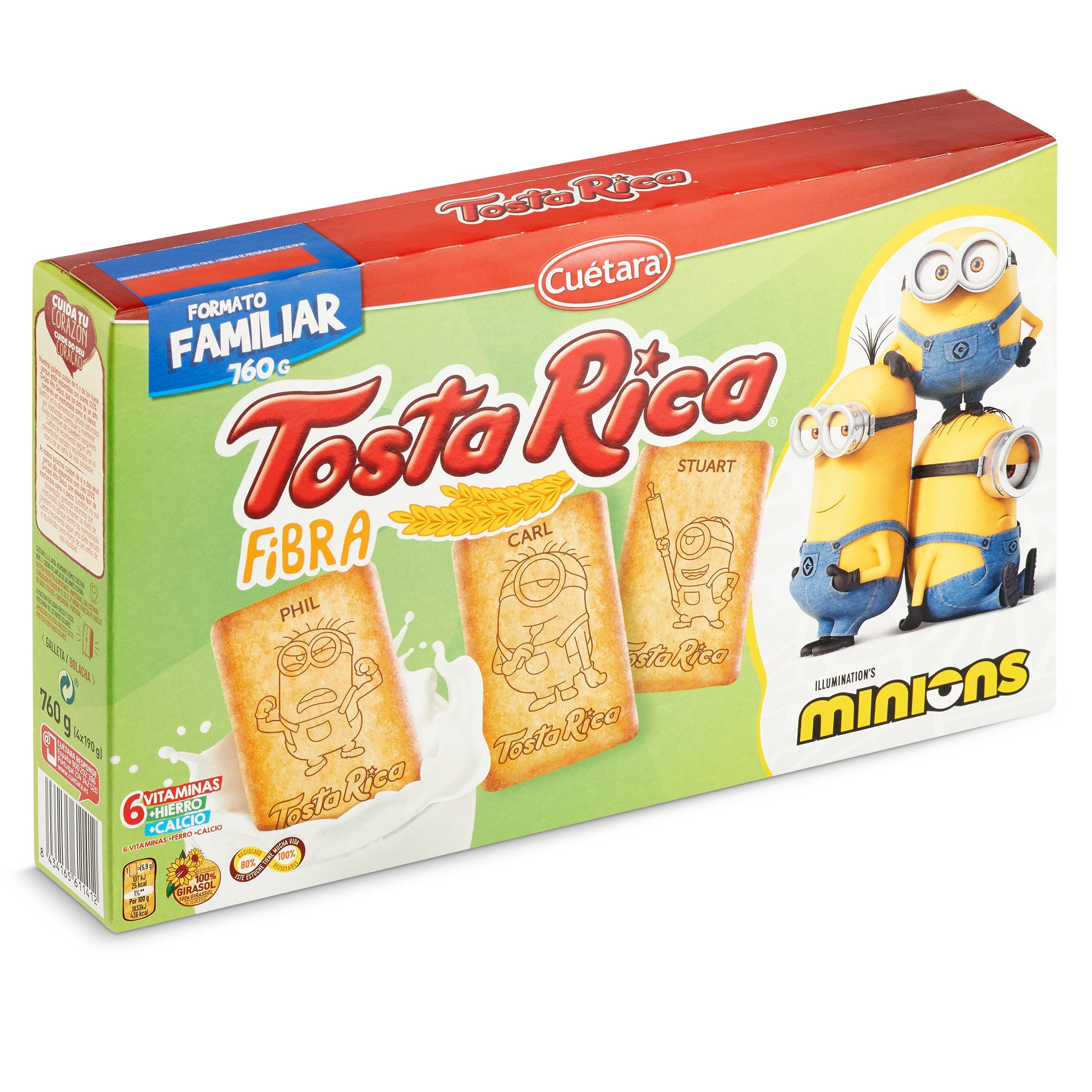 Galletas de desayuno con fibra Cuétara Tostarica caja 760 g