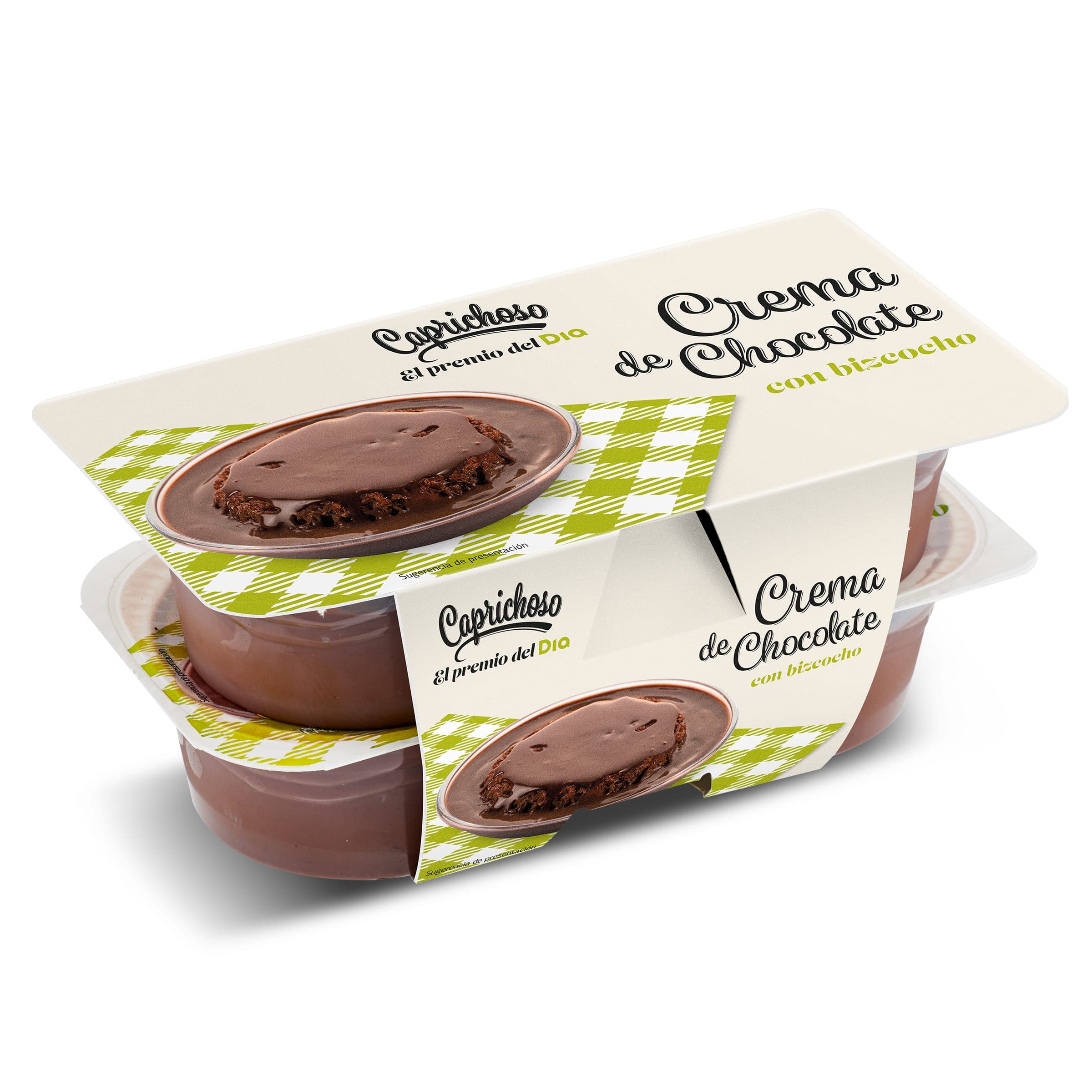Crema de chocolate con bizcocho Dia Caprichoso pack 4 x 125 g