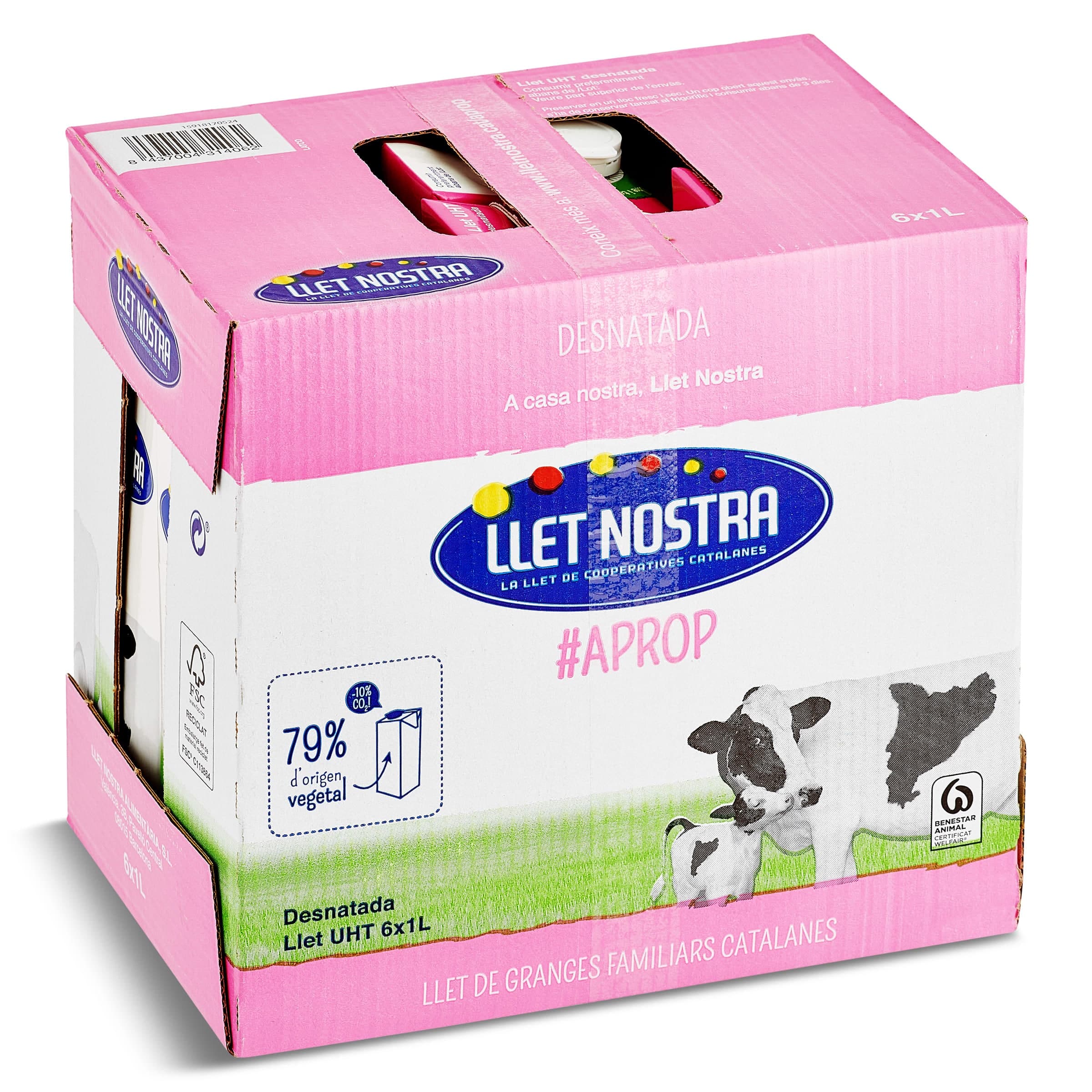 Leche desnatada Llet nostra pack 6 x 1 L