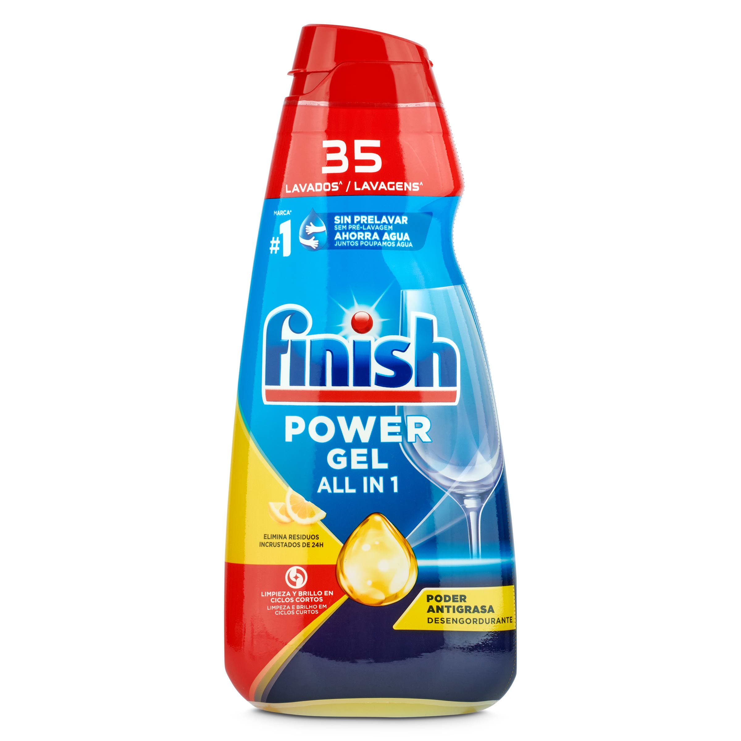 Lavavajillas máquina todo en 1 limón Finish botella 35 lavados 700 ml