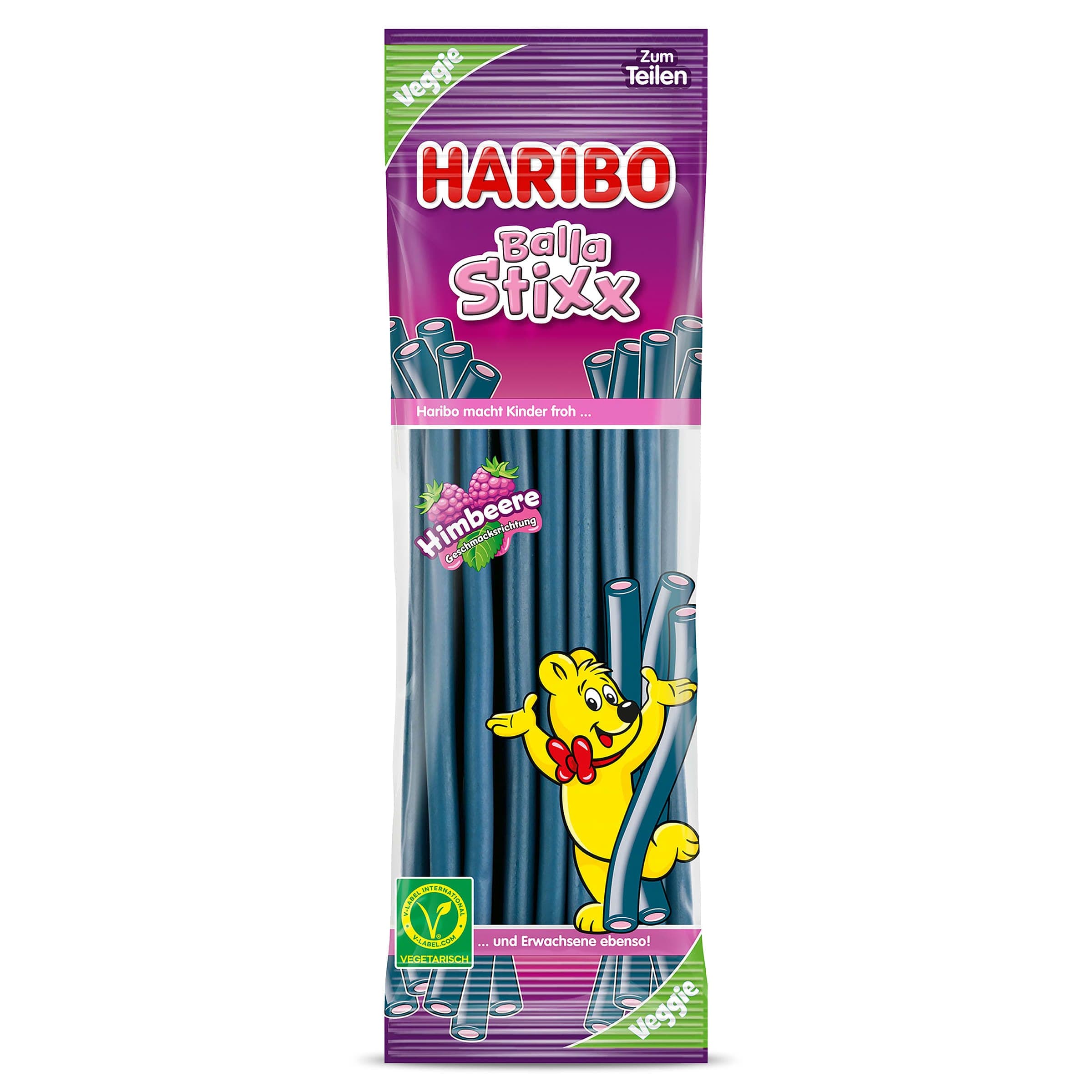 Golosinas balla stixx sabor frambuesa Haribo bolsa 200 g