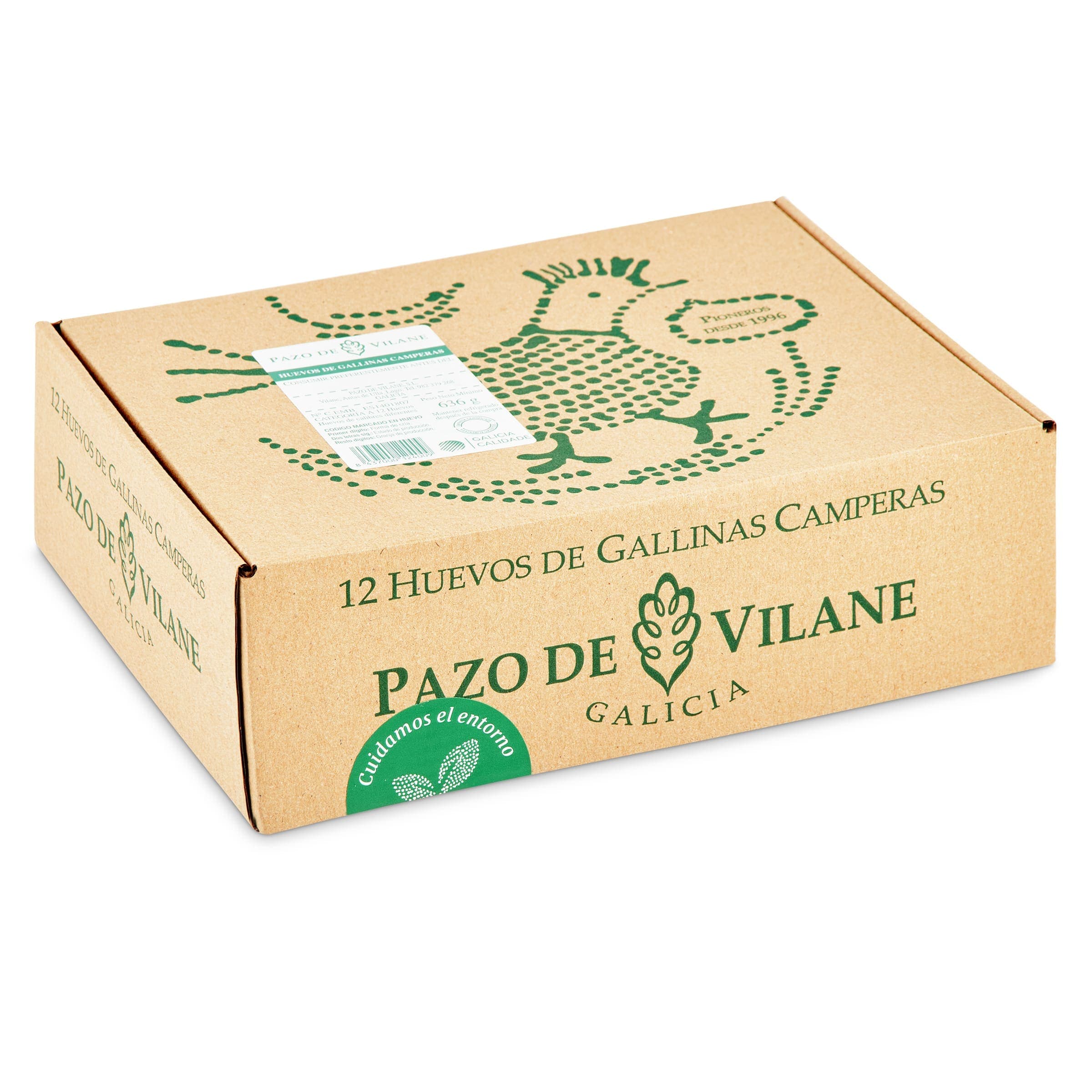 Huevos camperos Pazo de Vilane caja 12 unidades