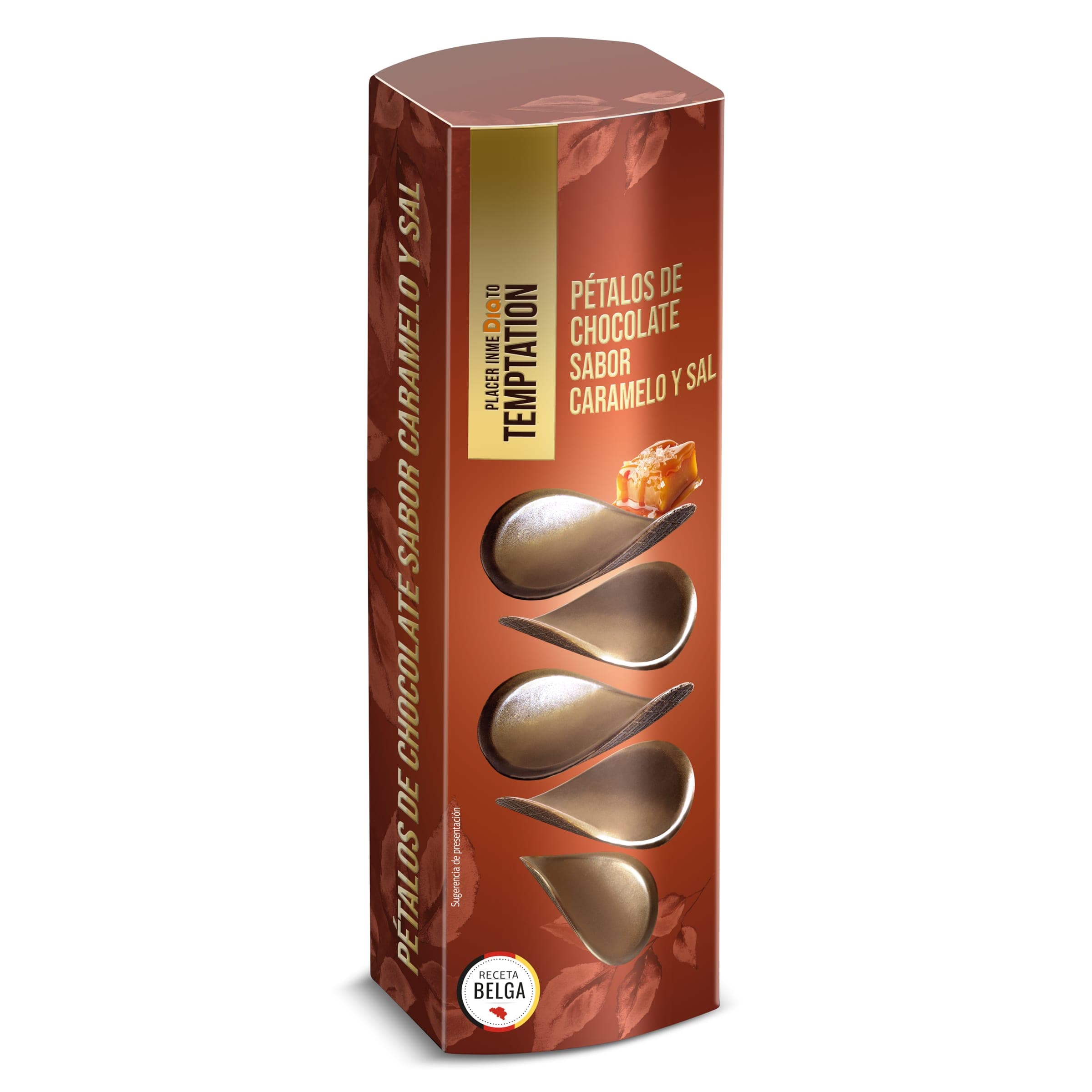 Pétalos de chocolate con caramelo y sal Dia Temptation estuche 150 g