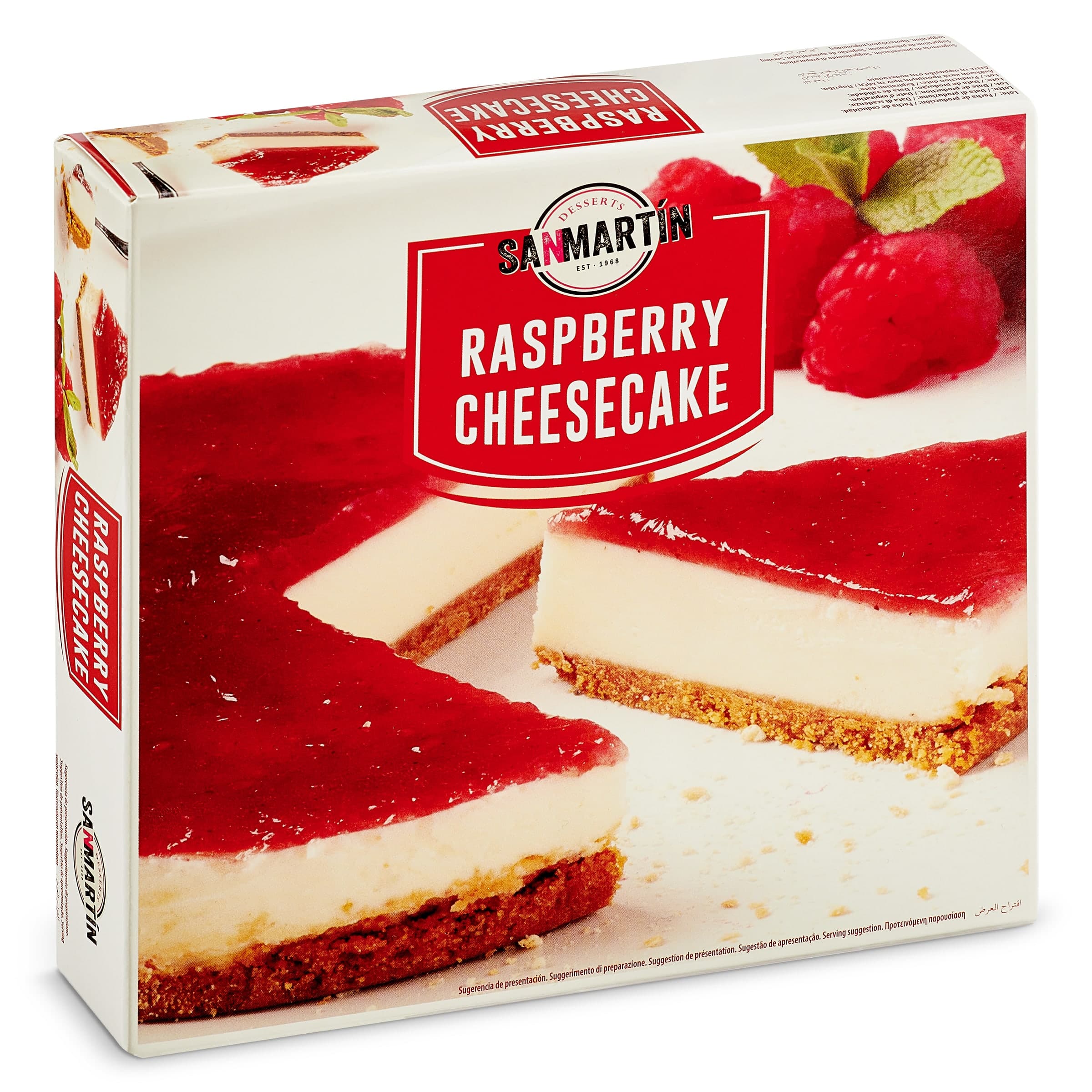 Tarta de queso con frambuesas congelada San Martín 390 g