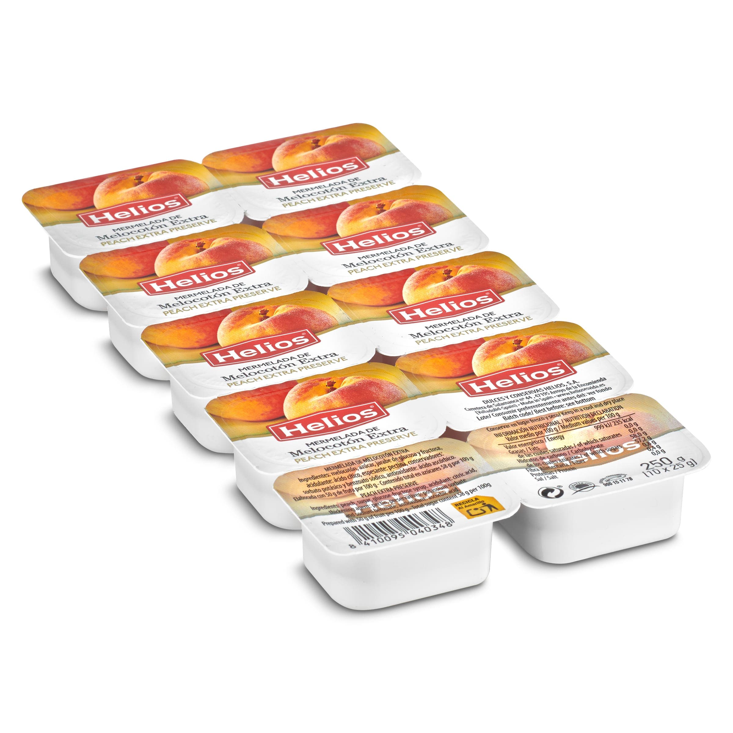 Mermelada de melocotón Helios pack 10 x 25 g