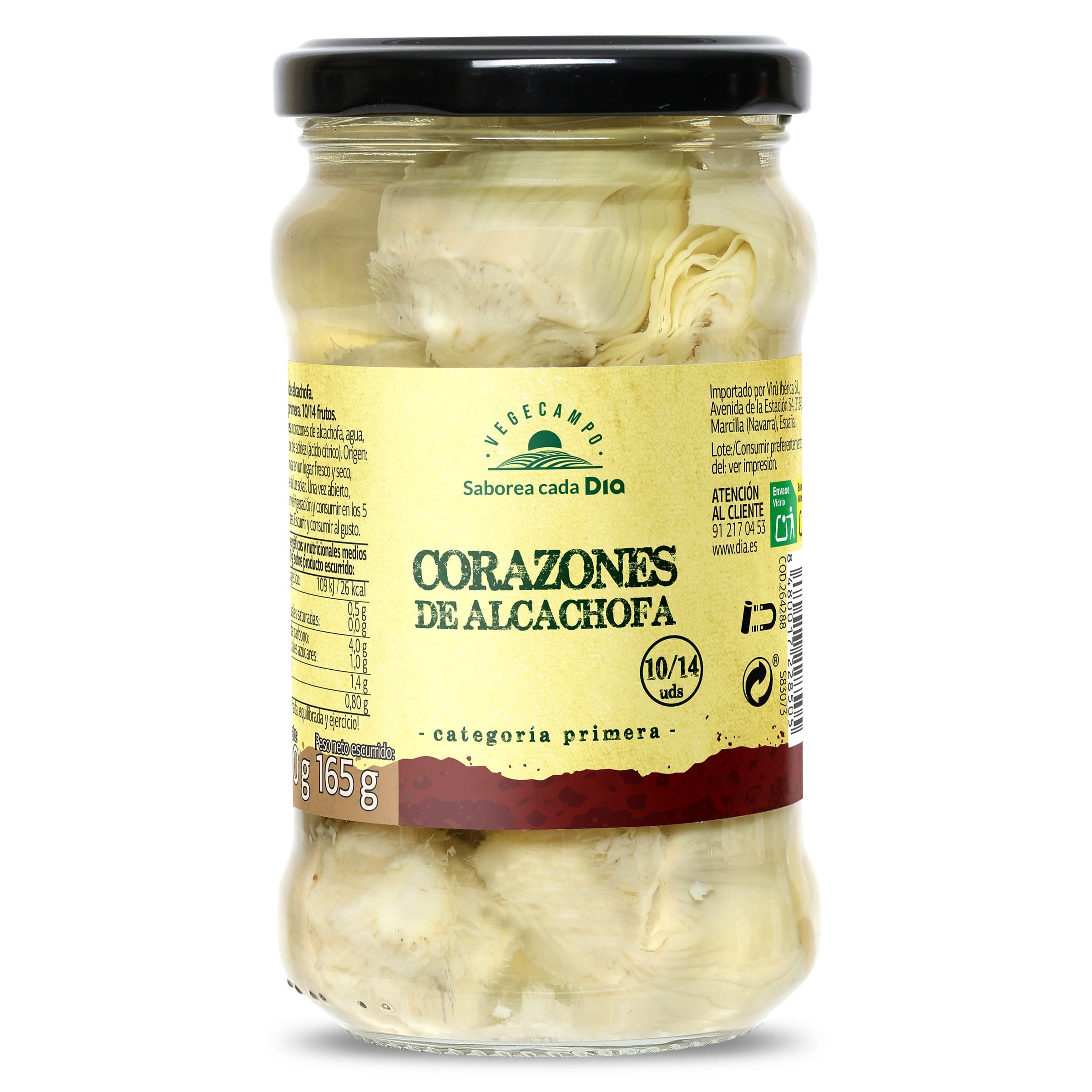 Corazones de alcachofas Dia Vegecampo 165 g