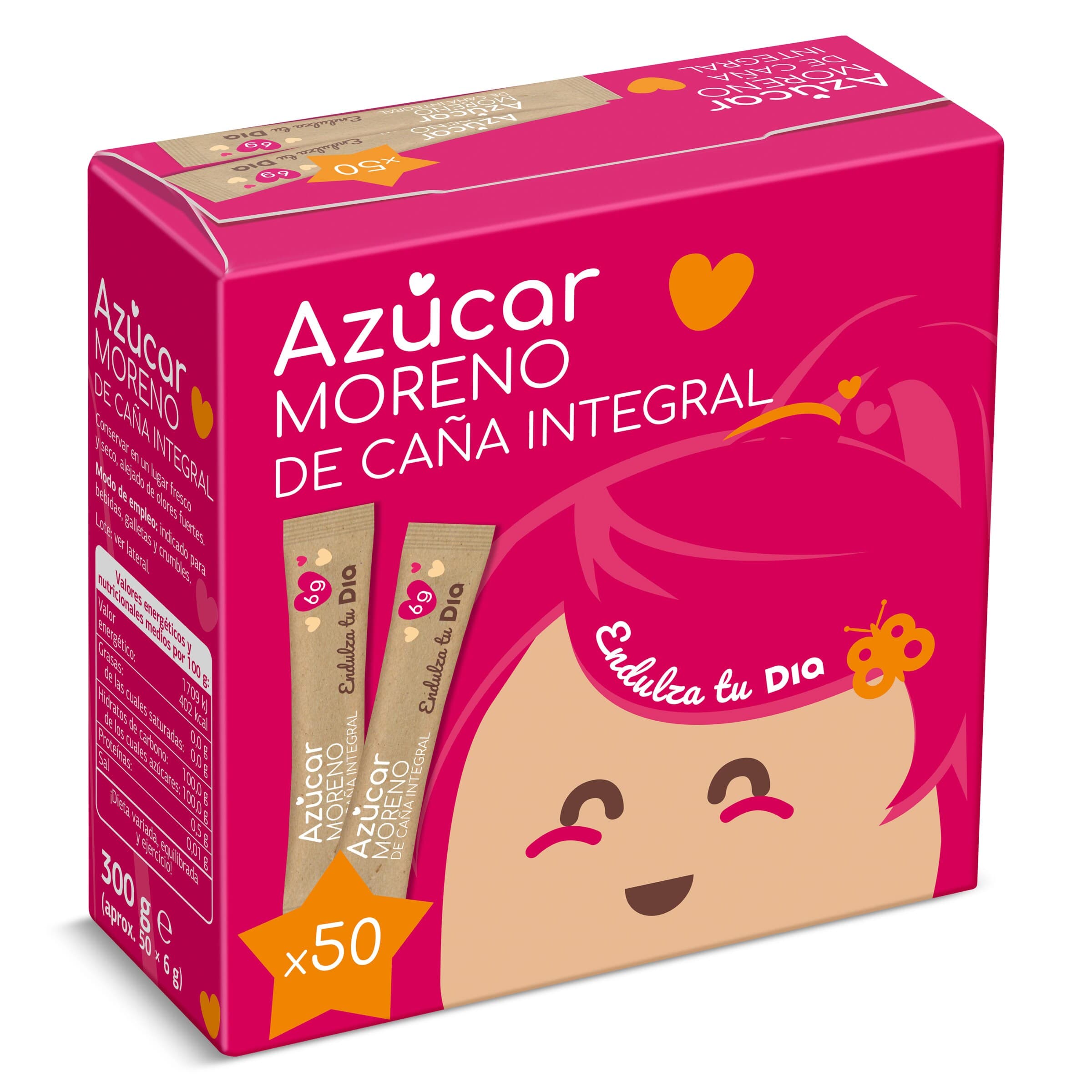 Azúcar moreno en sobres Dia caja 300 g