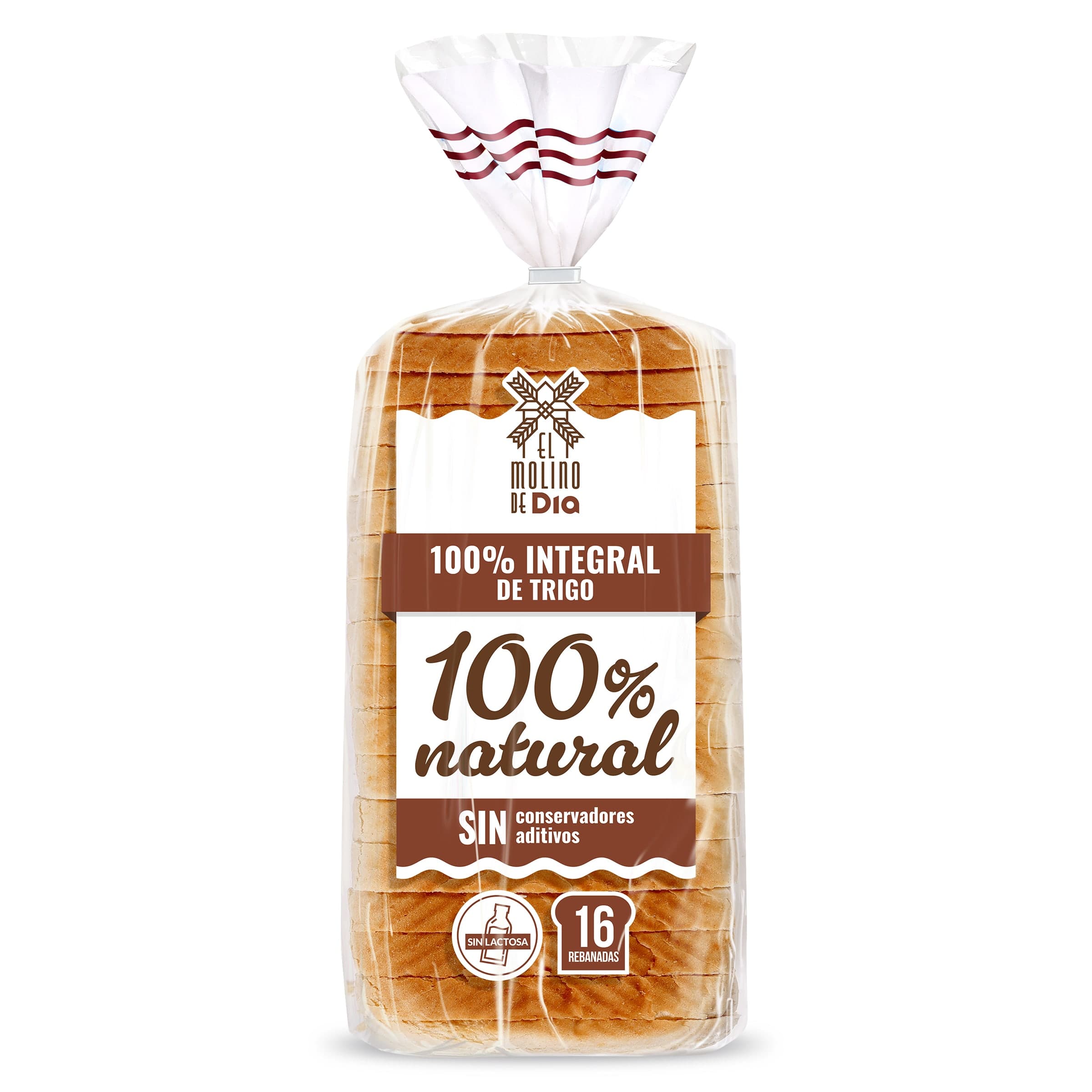 Pan de molde 100% trigo integral El molino de Dia bolsa 460 g