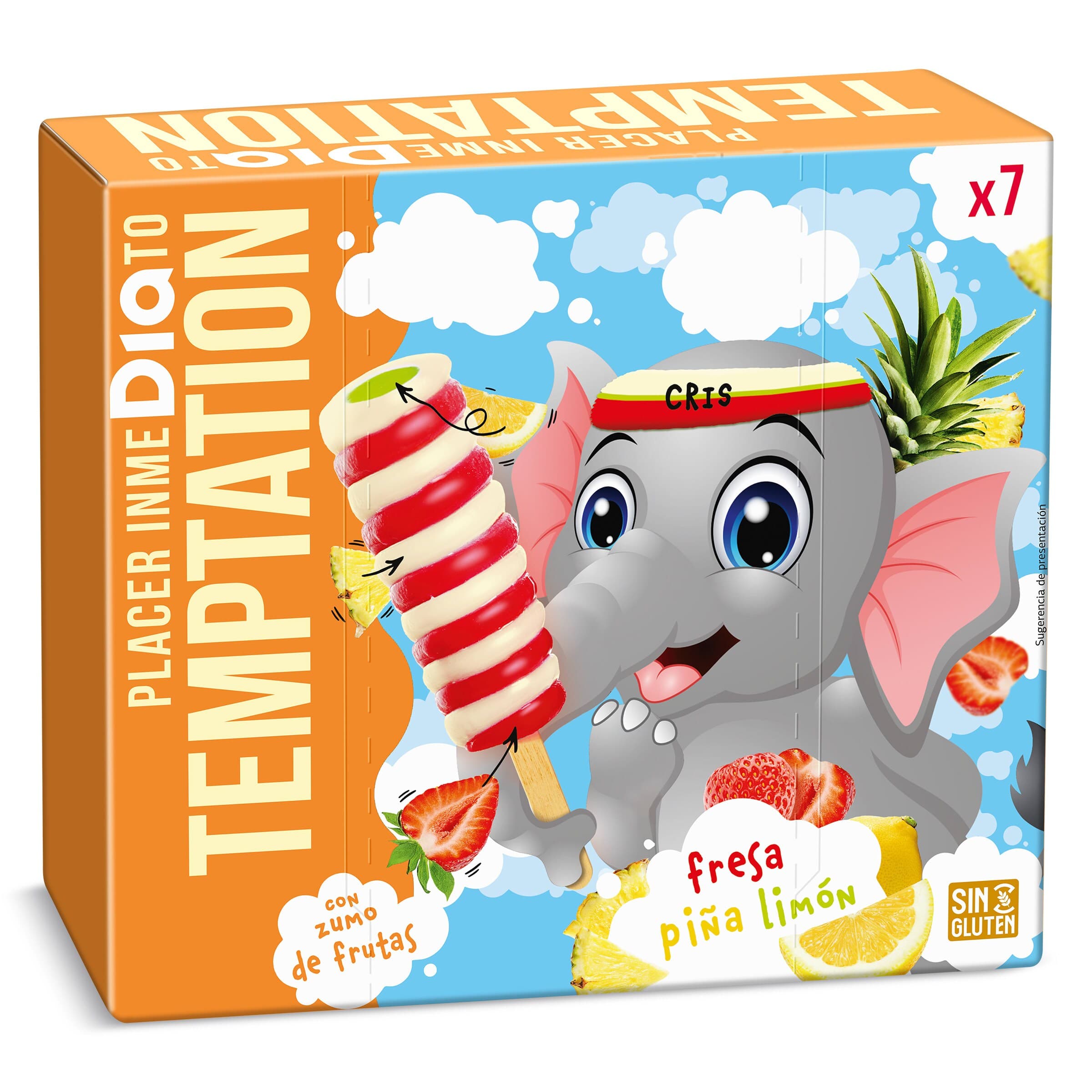 Helado sorbete remolino de sabores 7 unidades Dia Temptation caja 455 g