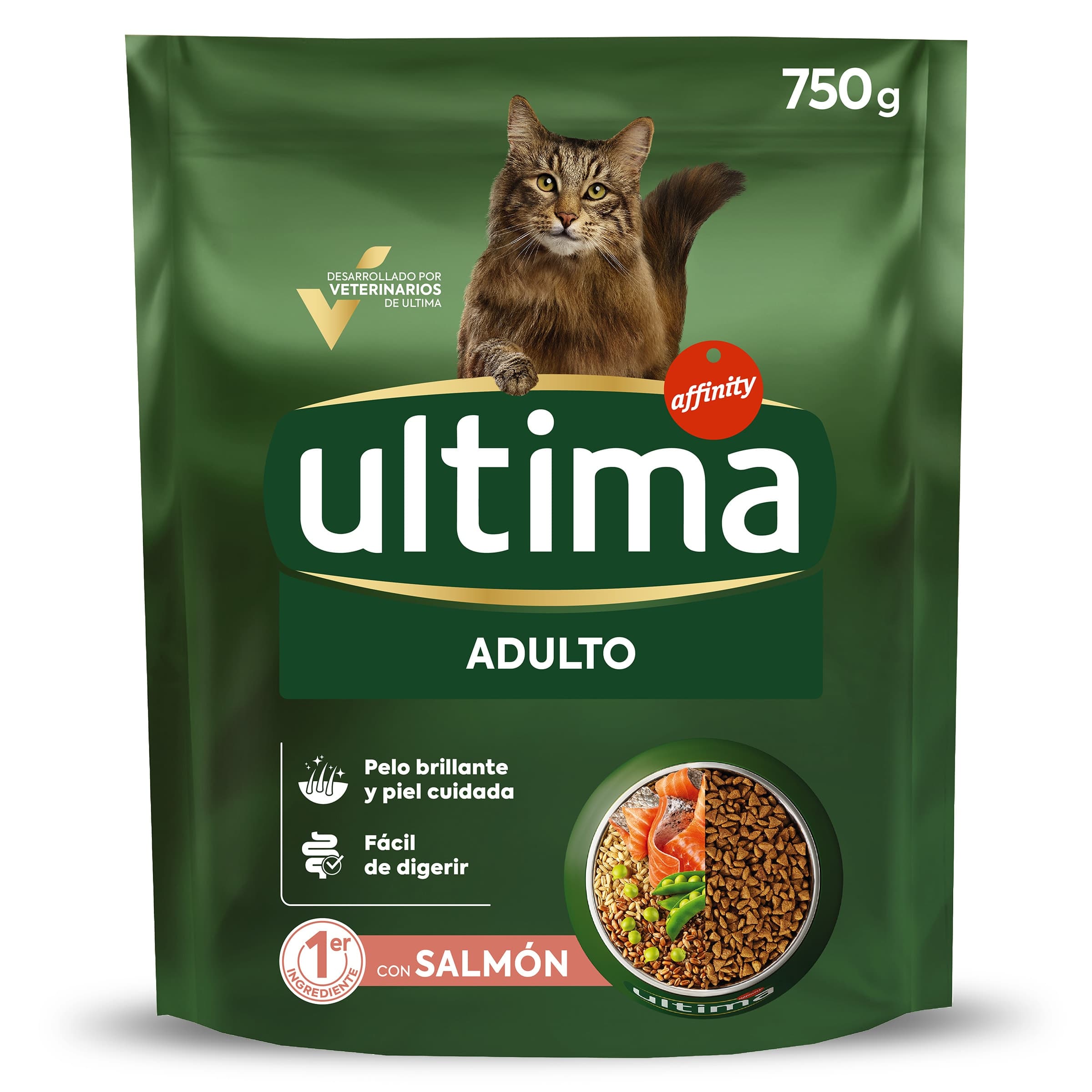 Alimento para gatos adultos sabor salmón Ultima bolsa 750 g