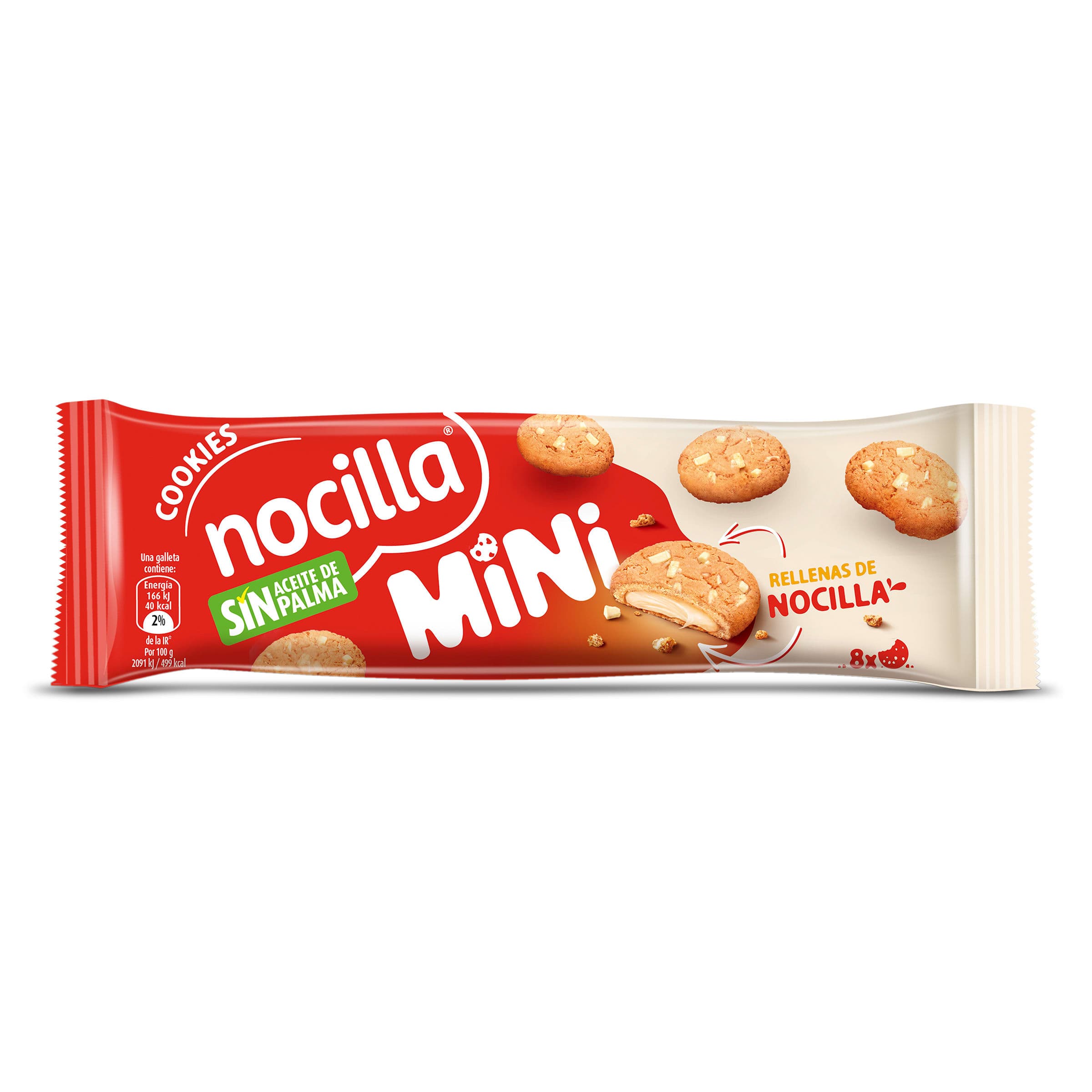 Mini galletas rellenas con crema de leche Nocilla bolsa 64 g