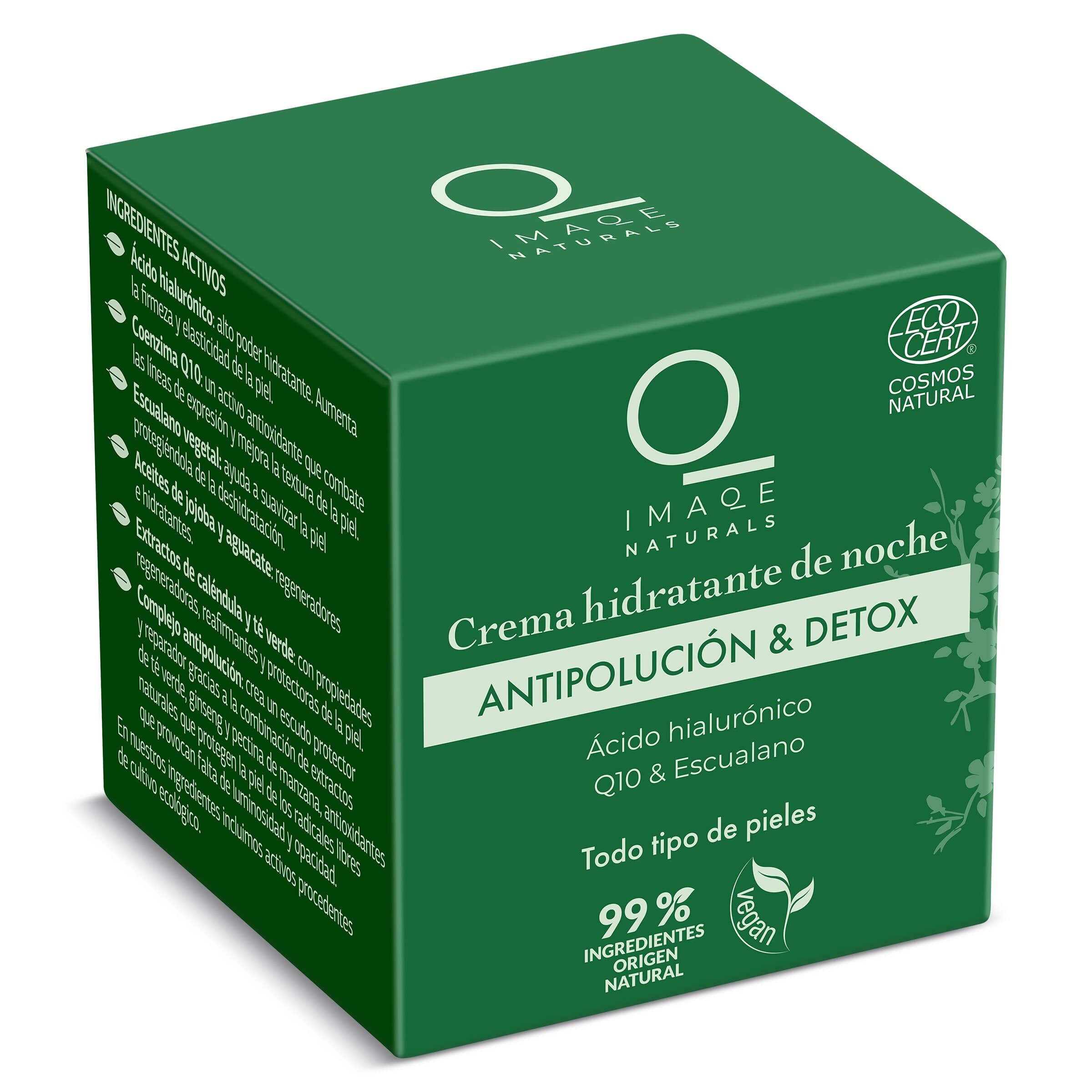 Crema facial de noche natural antipolución & detox ecocert Dia Imaqe frasco 50 ml
