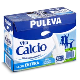 Leche entera calcio Puleva pack 6 x 1 L