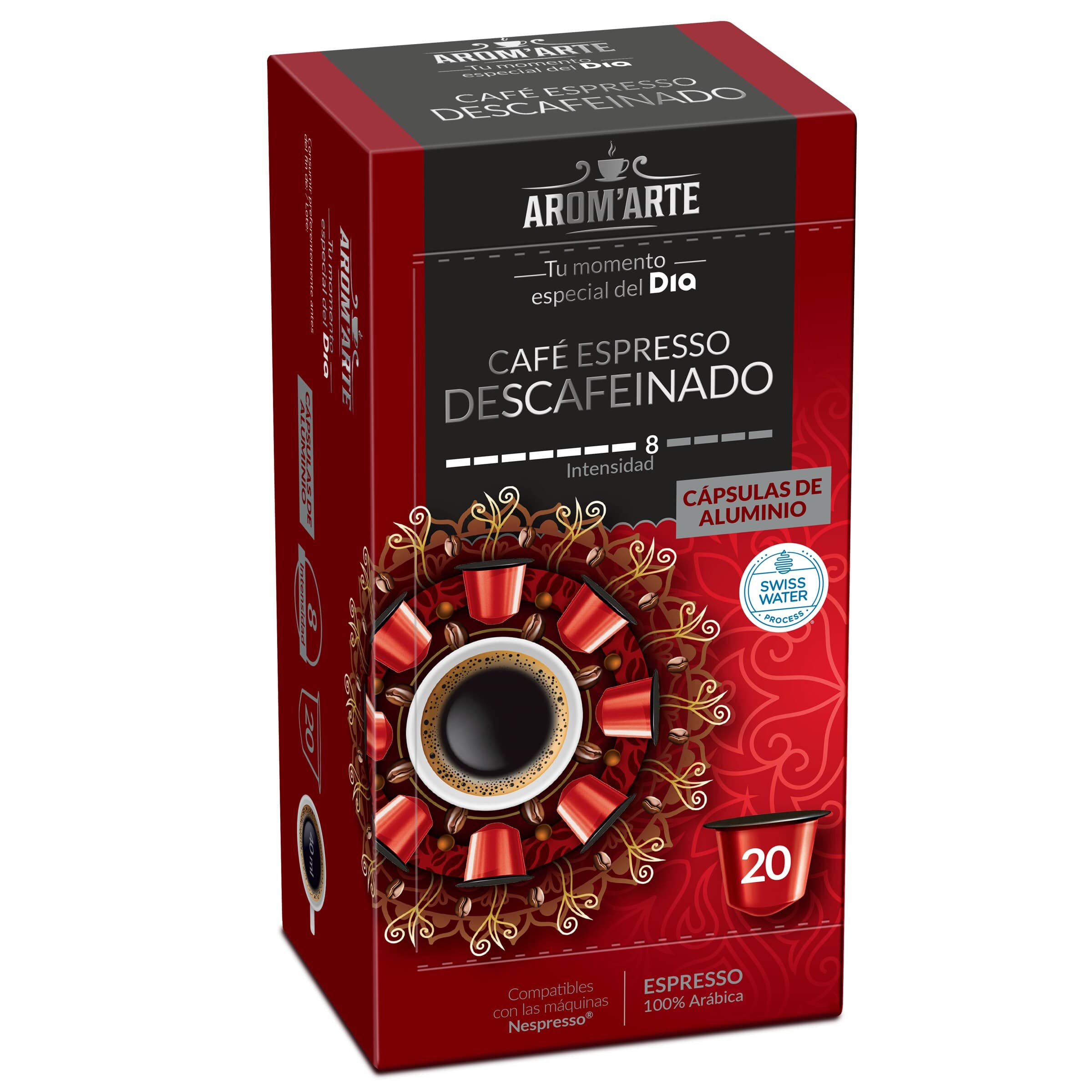 Cápsulas de café descafeinado Dia Arom'arte 20 unidades