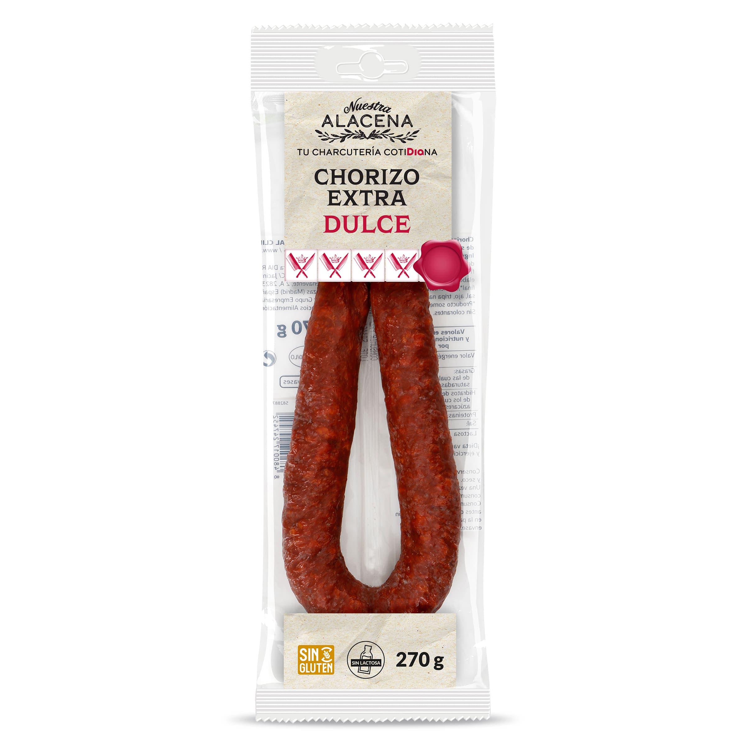 Chorizo extra dulce Dia Nuestra Alacena 270 g