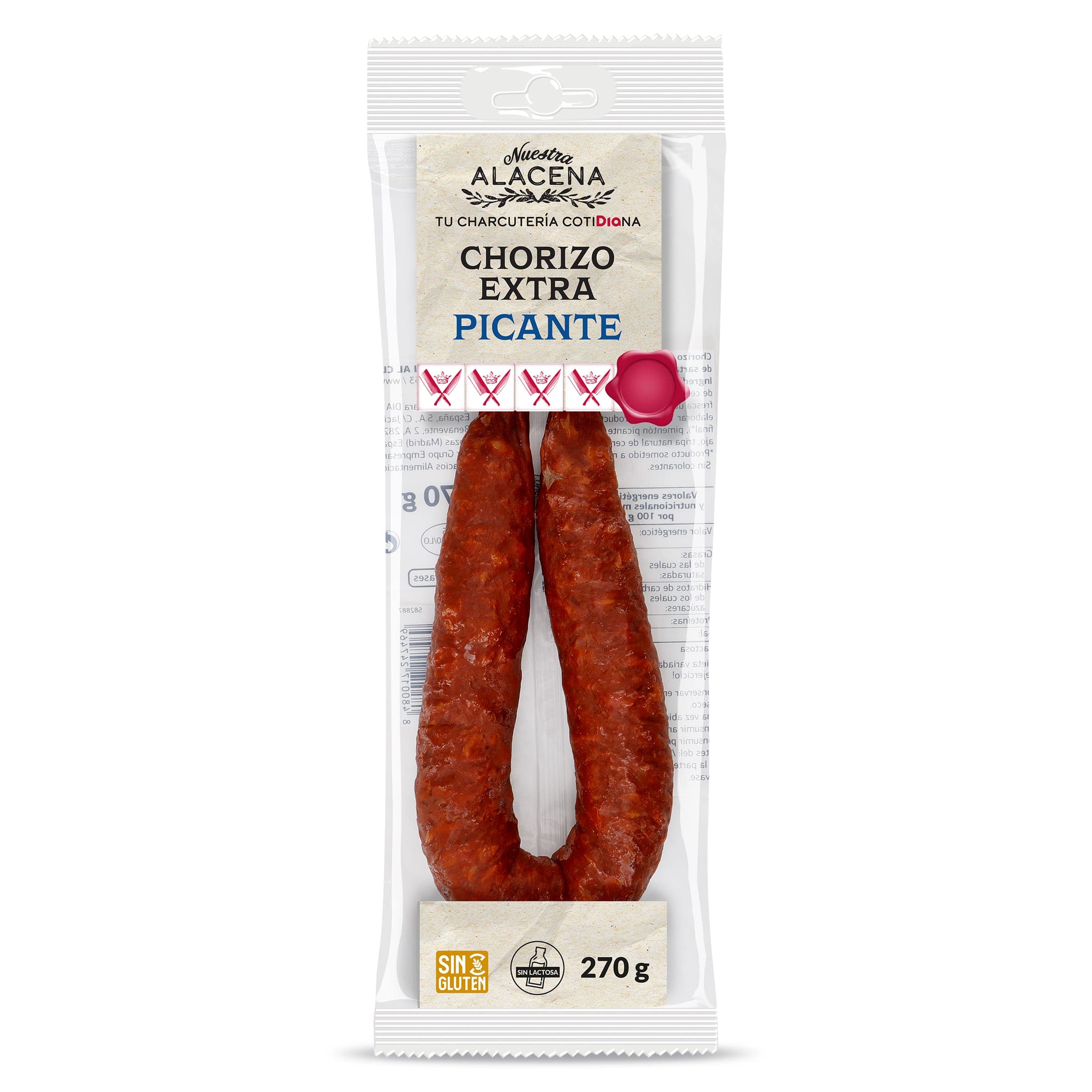 Chorizo extra picante Dia Nuestra Alacena 270 g
