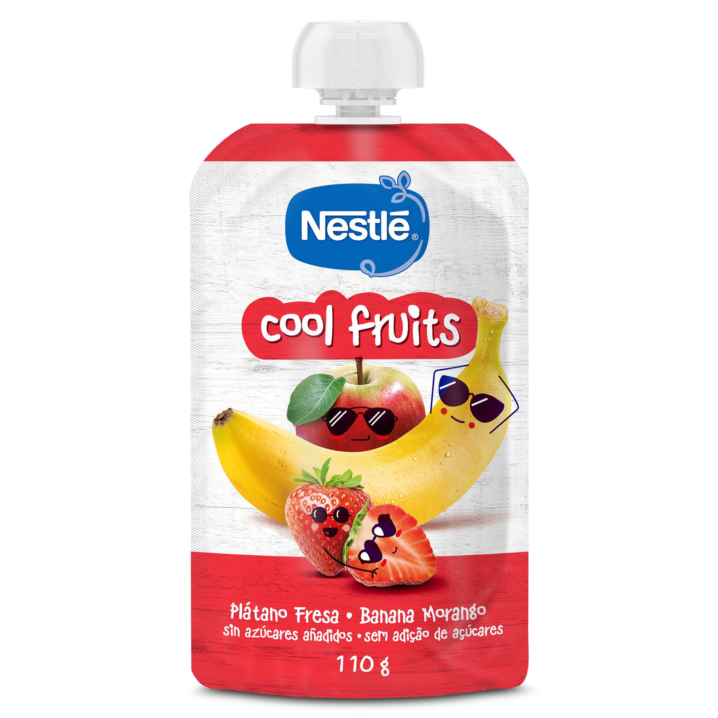 Alimento infantil con puré de plátano y fresa cool fruits Nestlé bolsa 110 g
