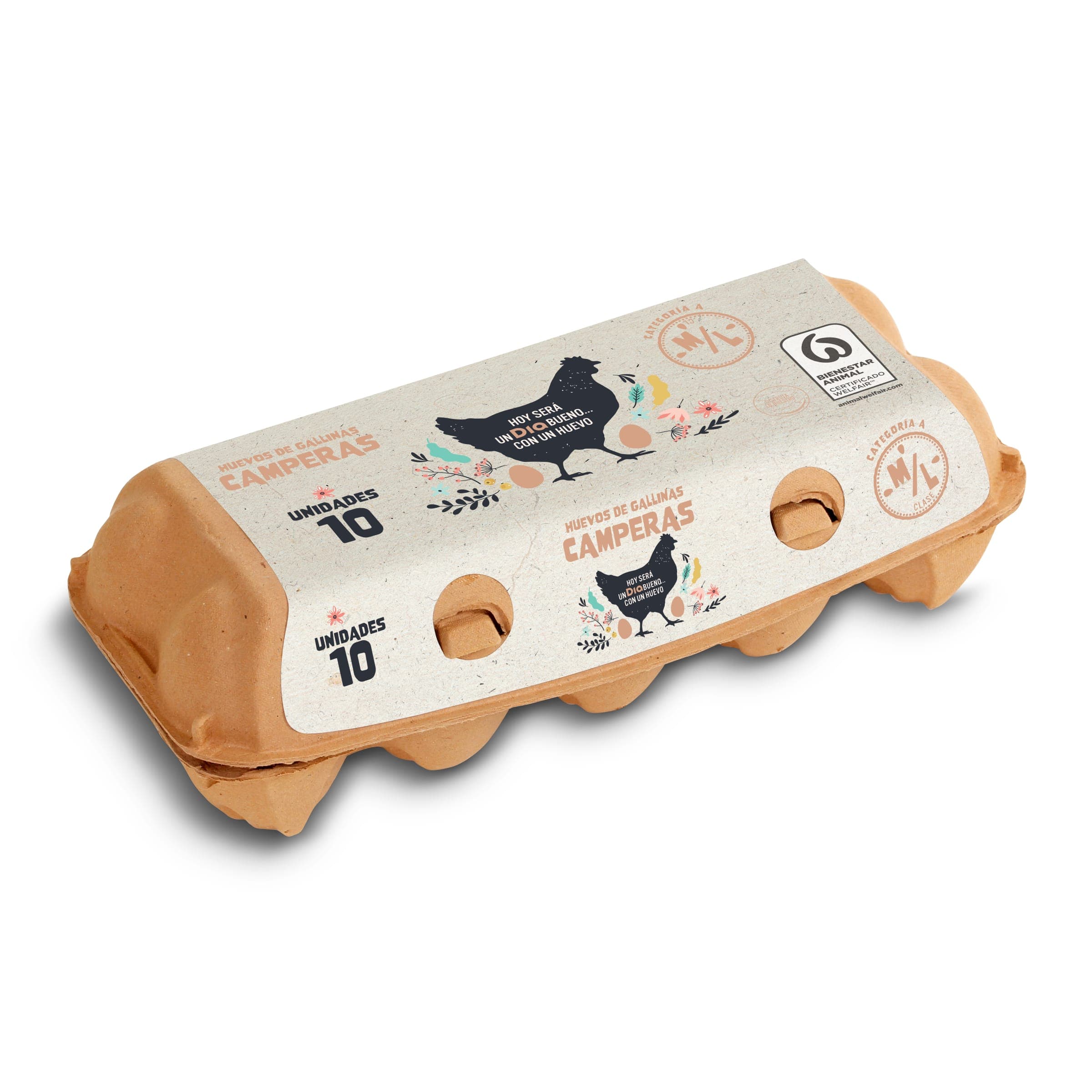Huevos camperos medianos/grandes M/L Dia 10 unidades