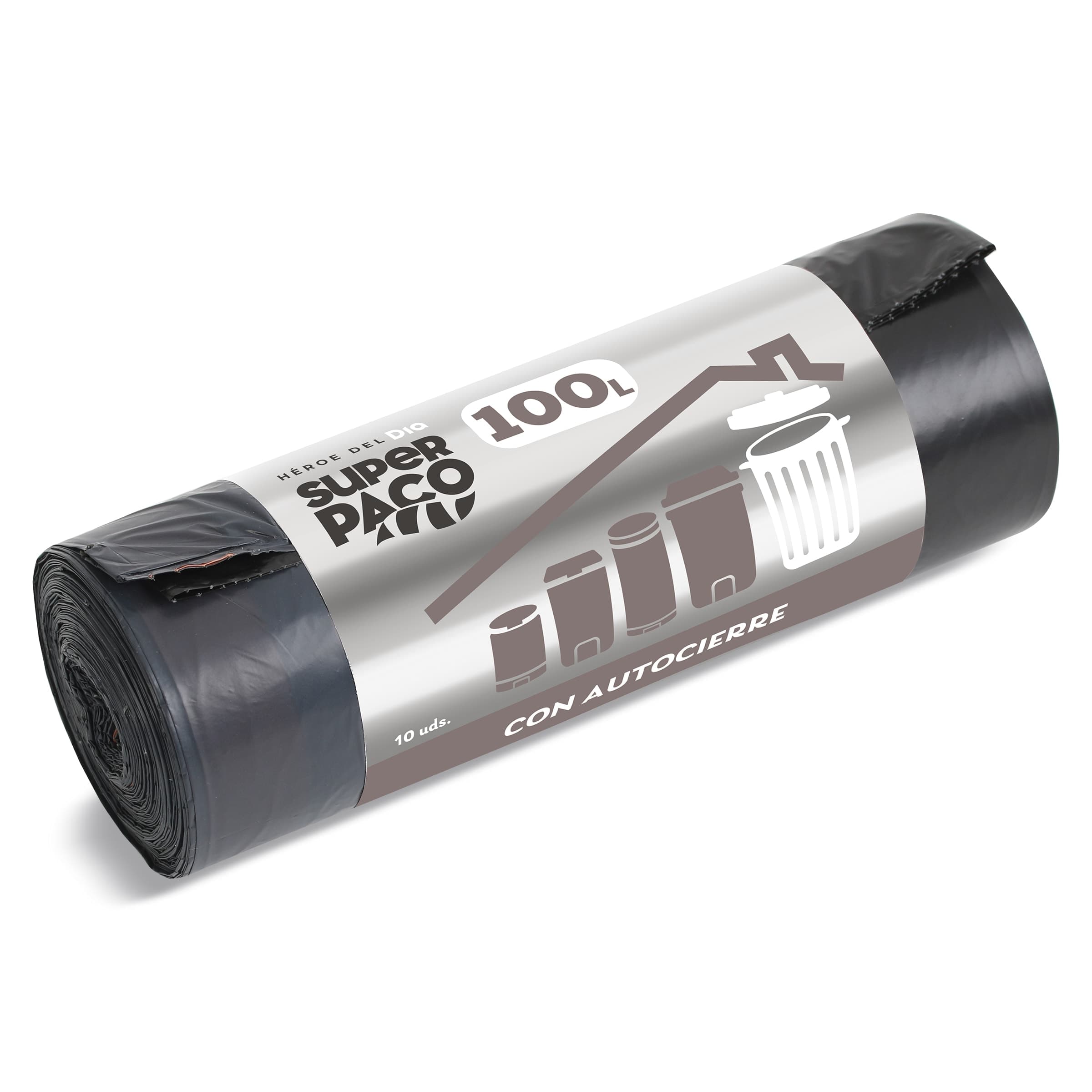 Bolsa de basura con autocierre comunidad 100 lt Super Paco de Dia 10 unidades