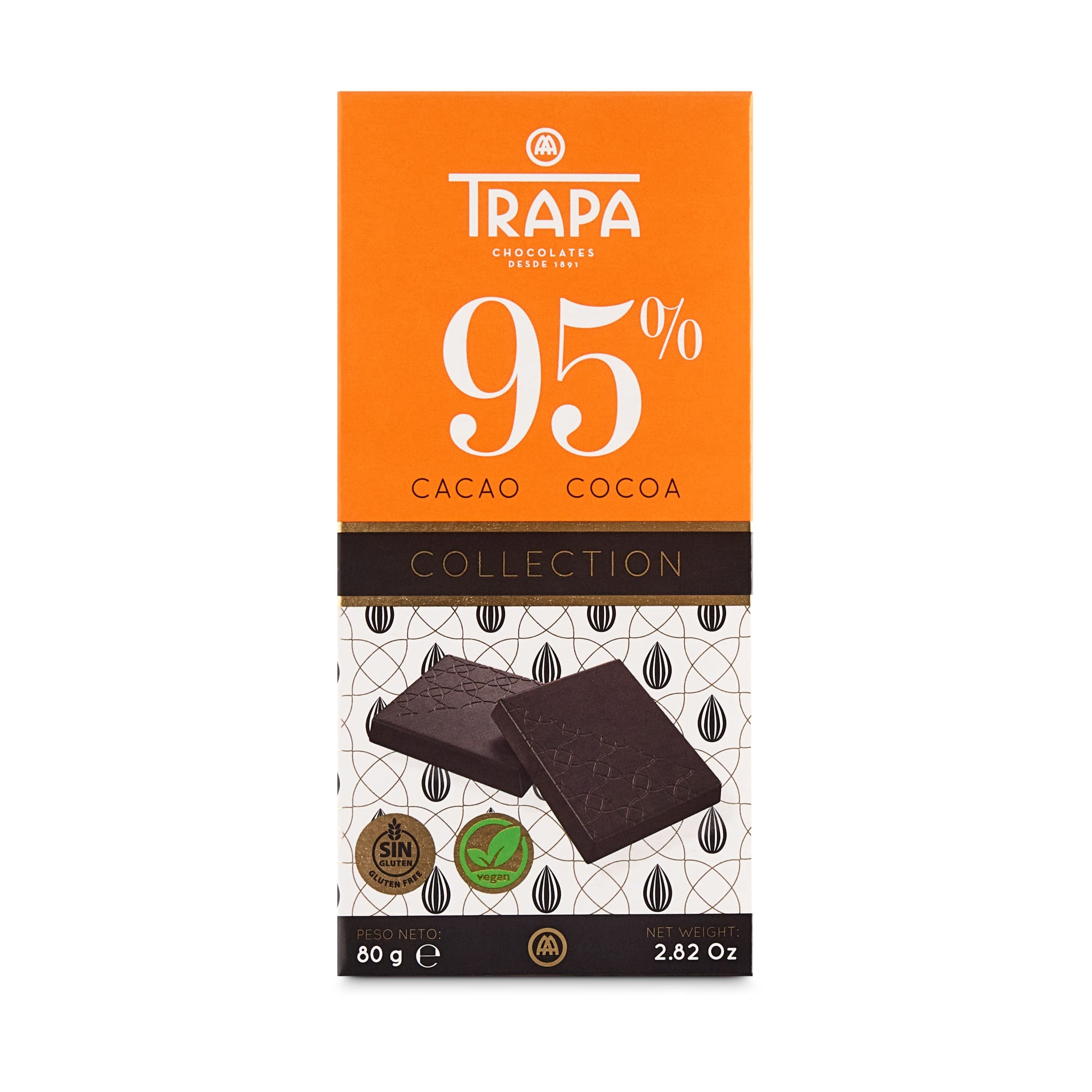 Chocolate negro 95% cacao Trapa 80 g
