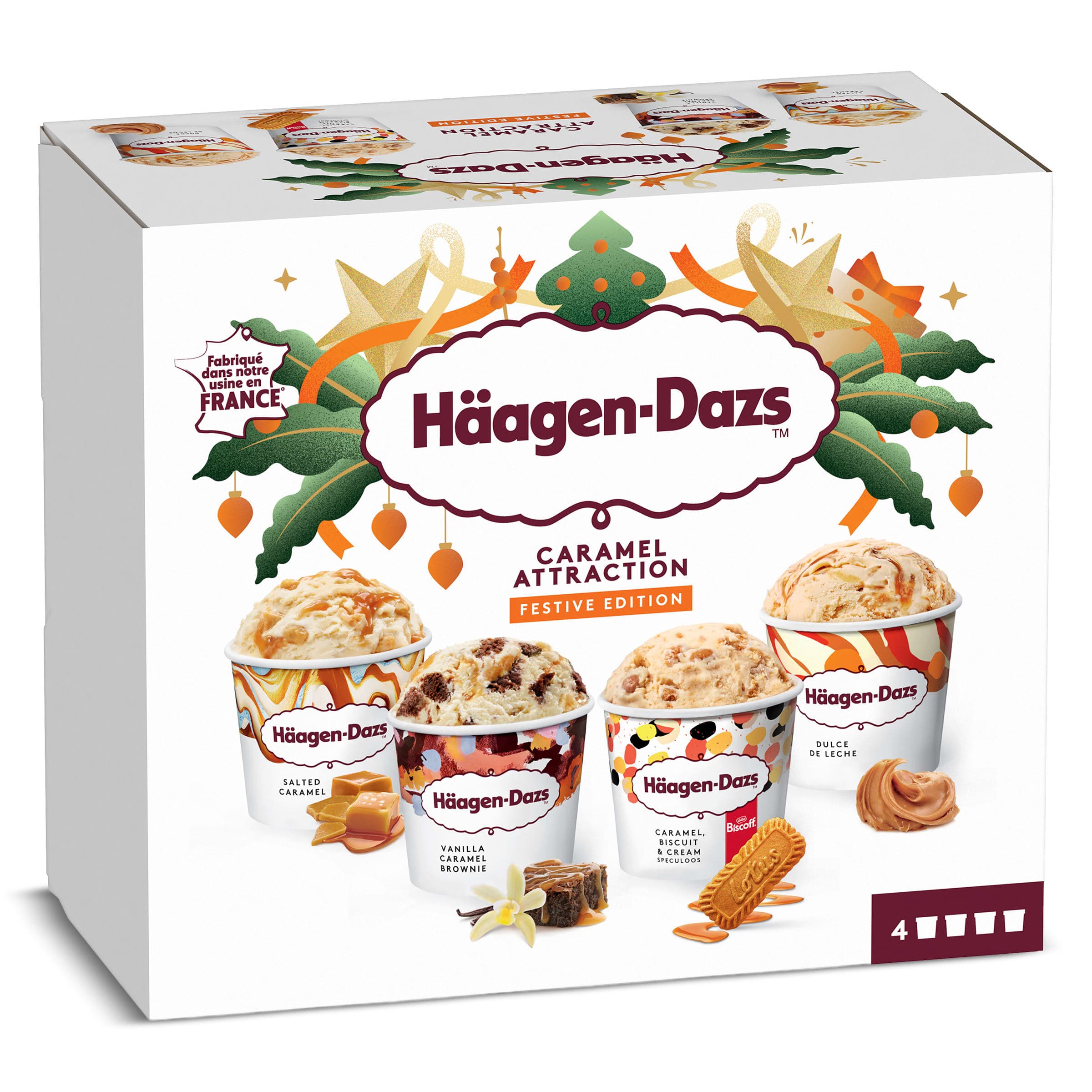 Helado caramel collection mini cups 4 unidades Haagen Dazs 321 g