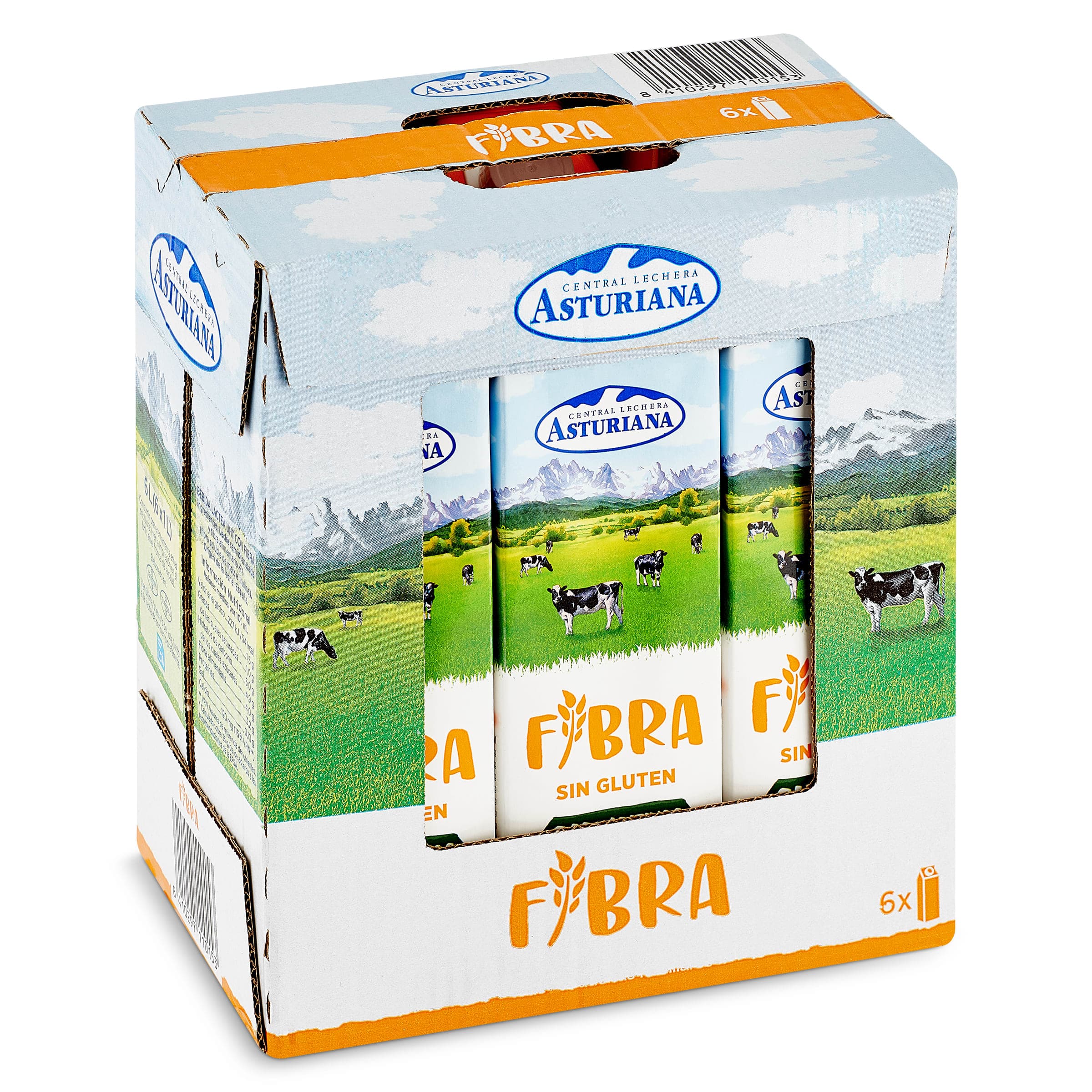 Leche semidesnatada fibra Central Lechera Asturiana pack 6 x 1 L