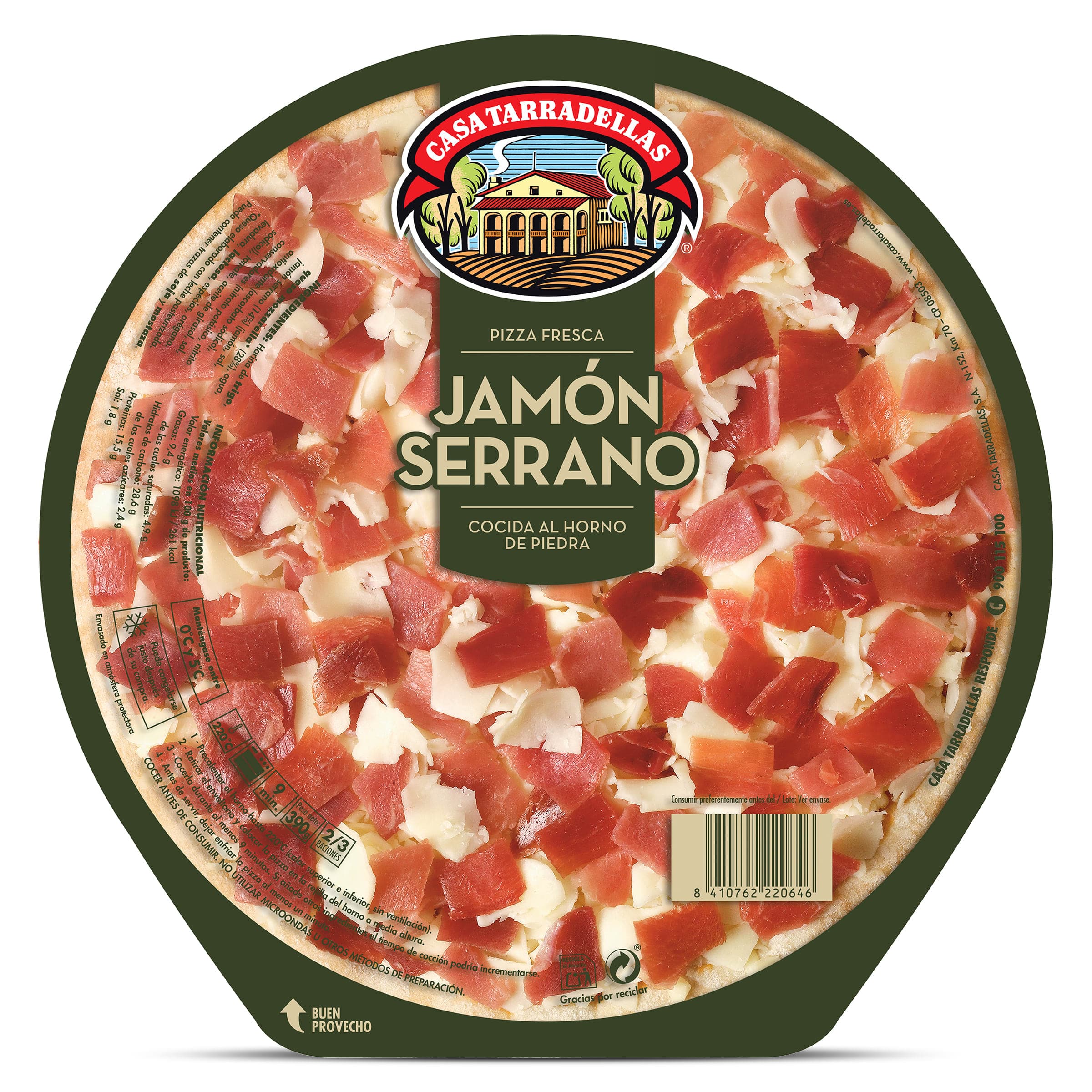 Pizza jamón serrano Casa Tarradellas 390 g