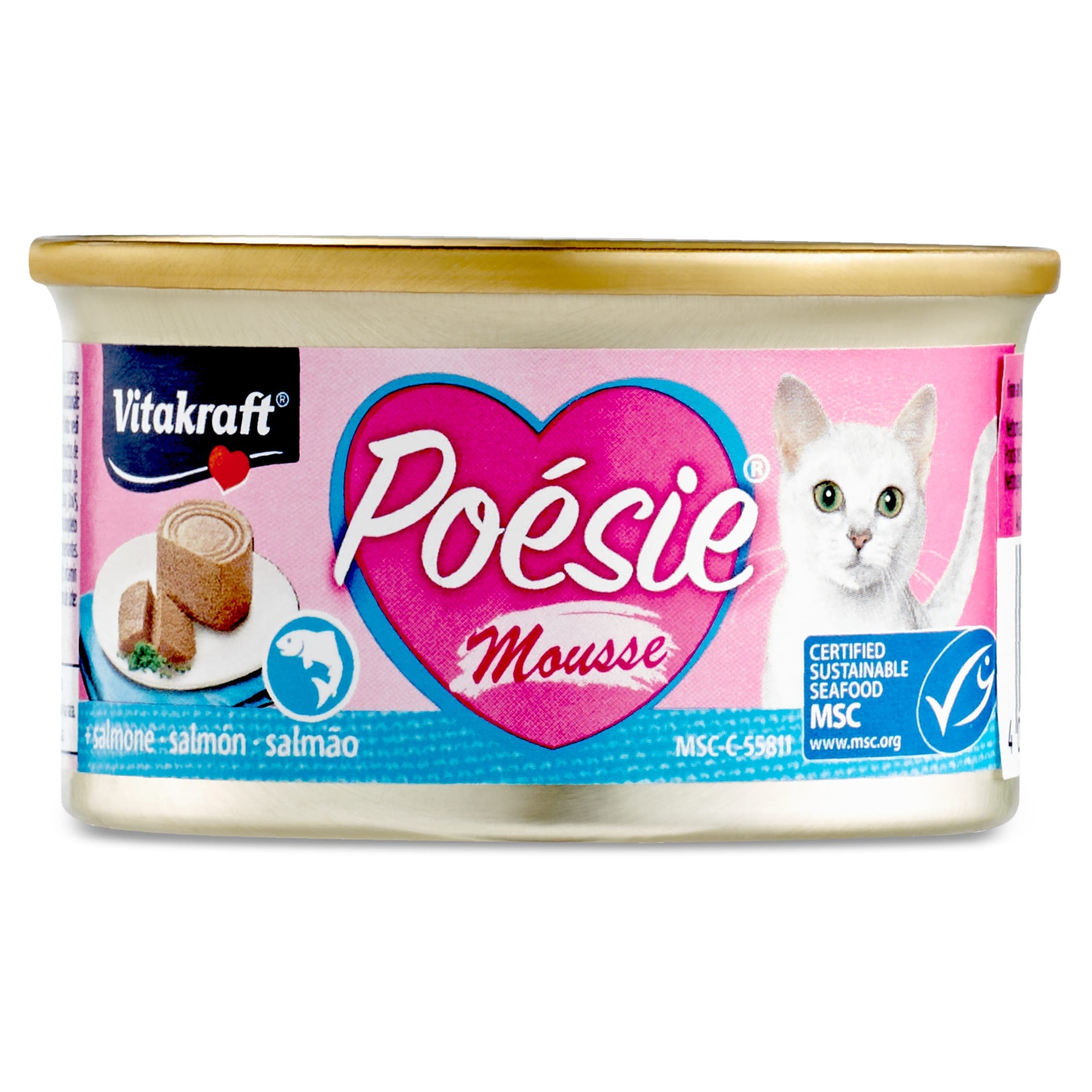 Mousse para gatos de salmón Vitakraft lata 85 g