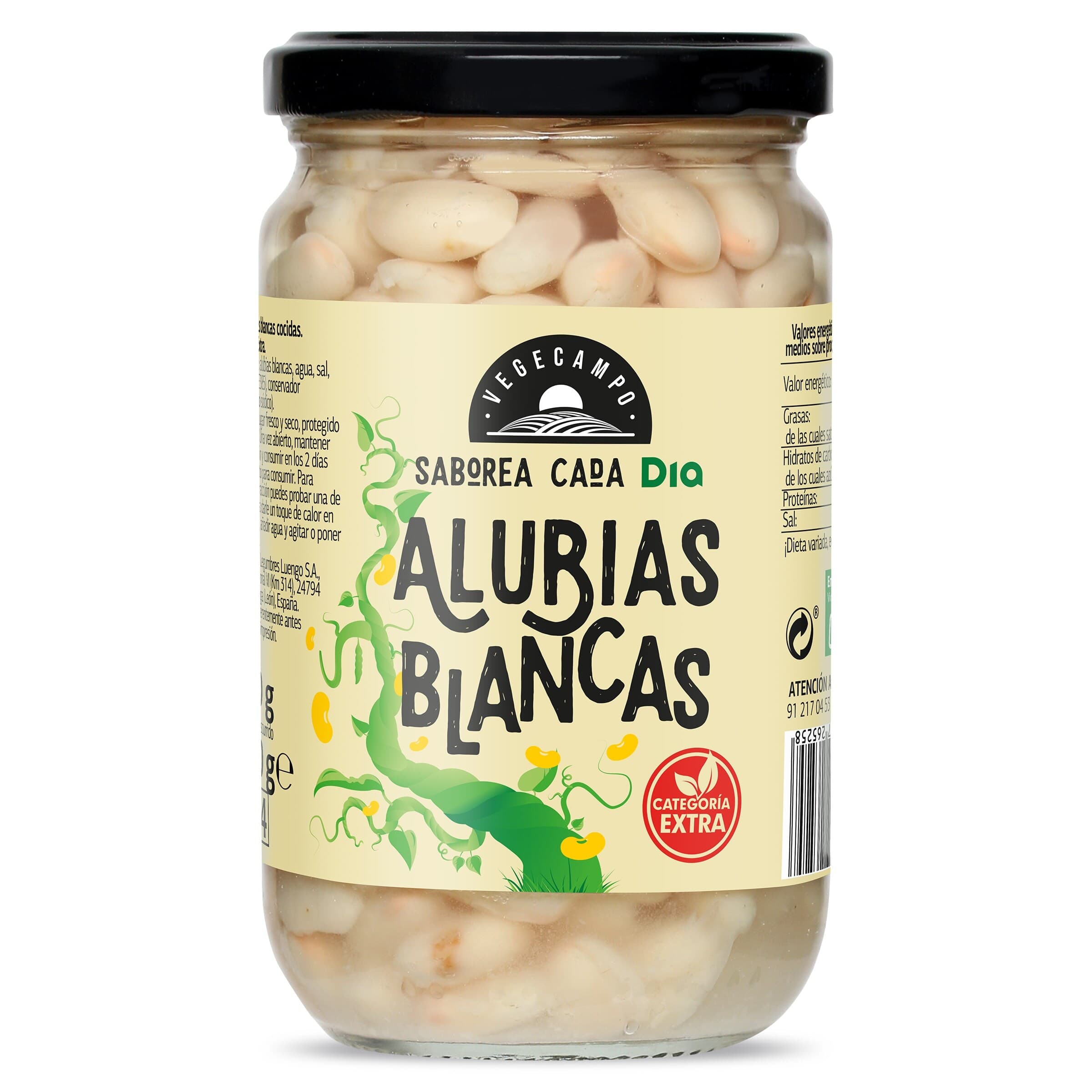 Alubias blancas extra Dia Vegecampo frasco 210 g