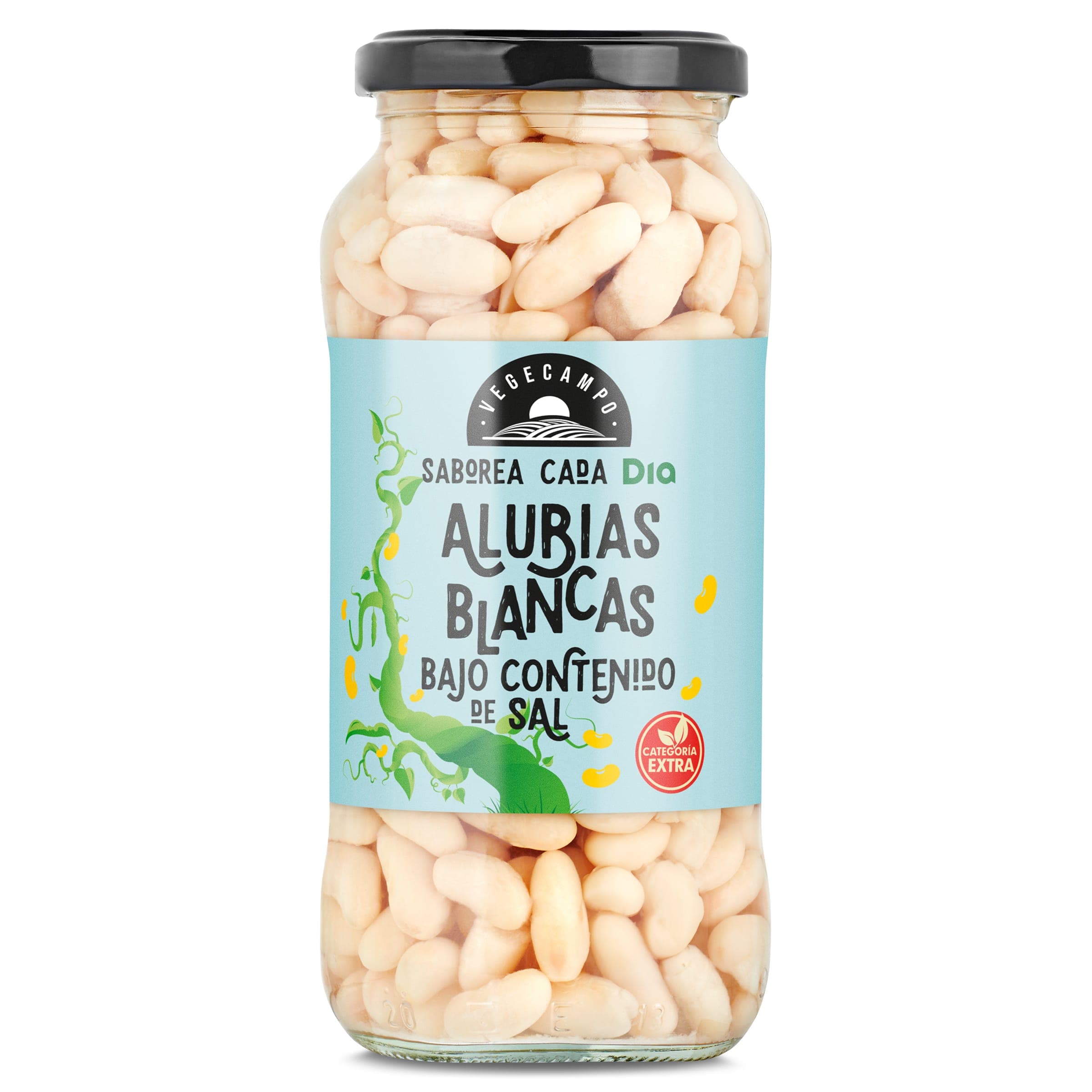 Alubias blancas bajo contenido en sal Dia Vegecampo frasco 400 g