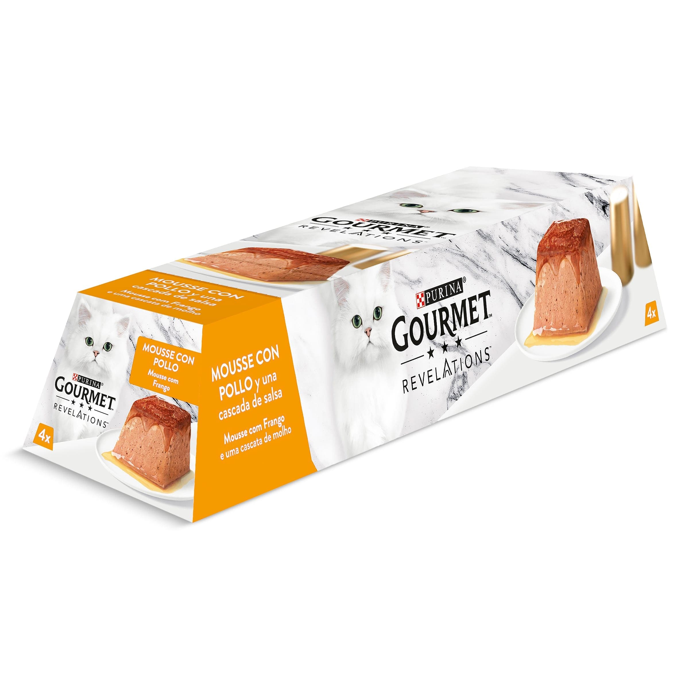 Mousse para gatos de pollo Gourmet caja 4 x 57 g