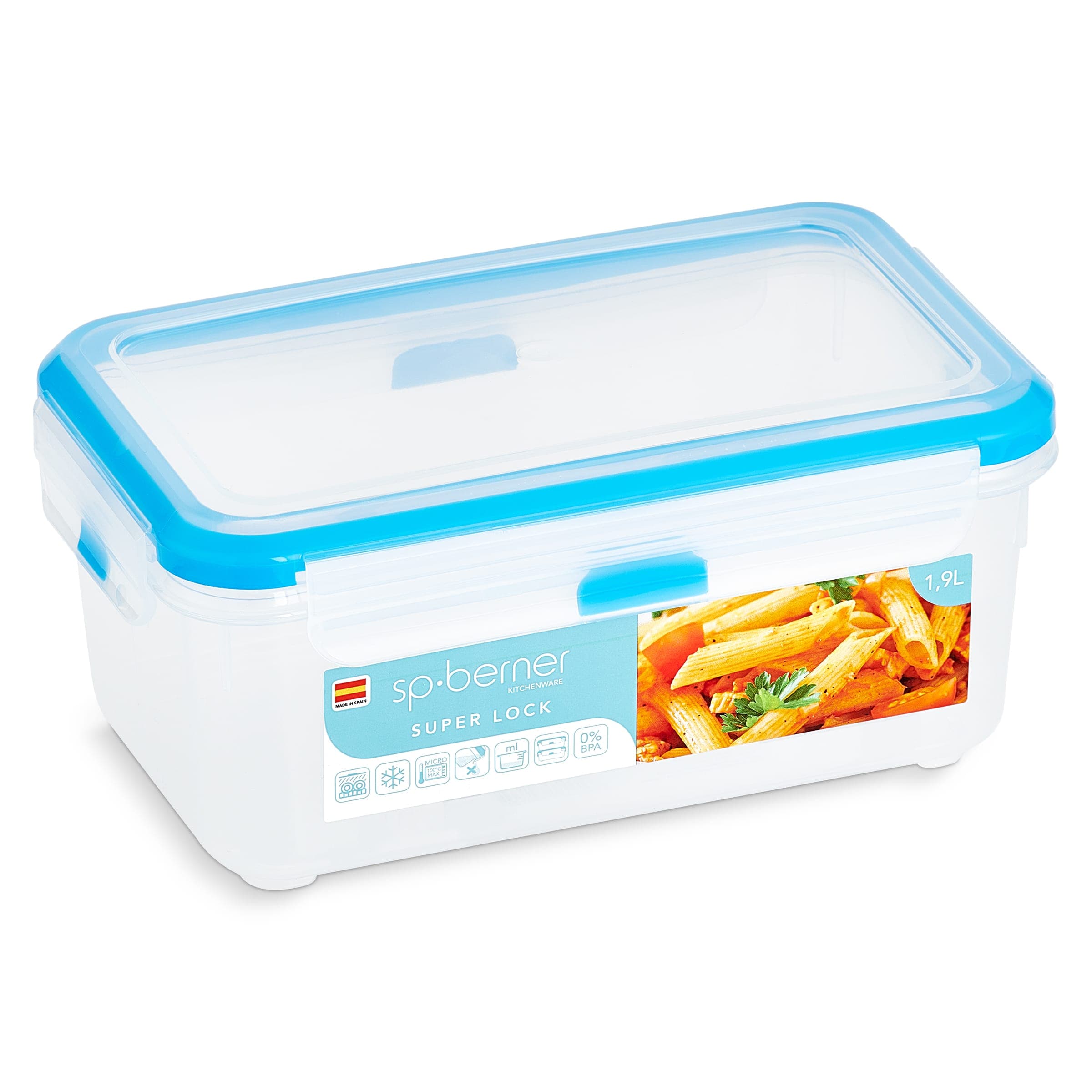 Recipiente hermético super lock rectangular 1,9 l Conservers 1 unidad