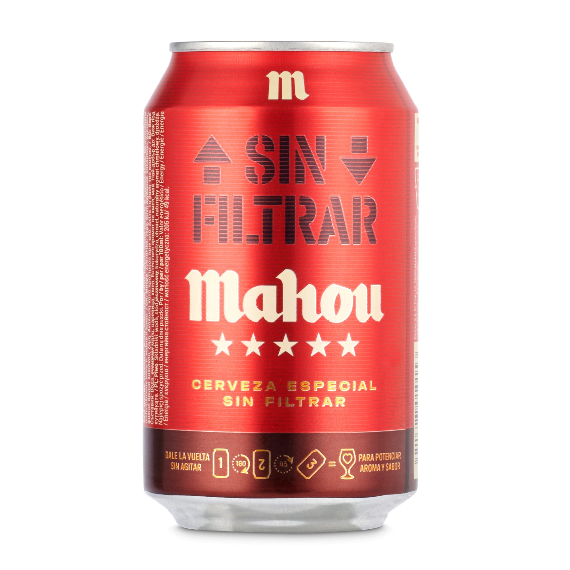 Cerveza sin filtrar Mahou 5 Estrellas 33 cl