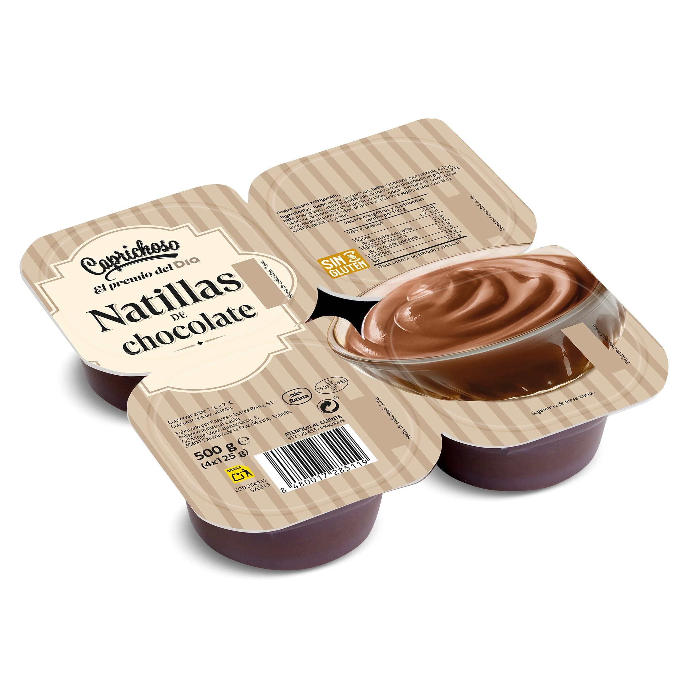 Natillas de chocolate Dia Caprichoso pack 4 x 125 g