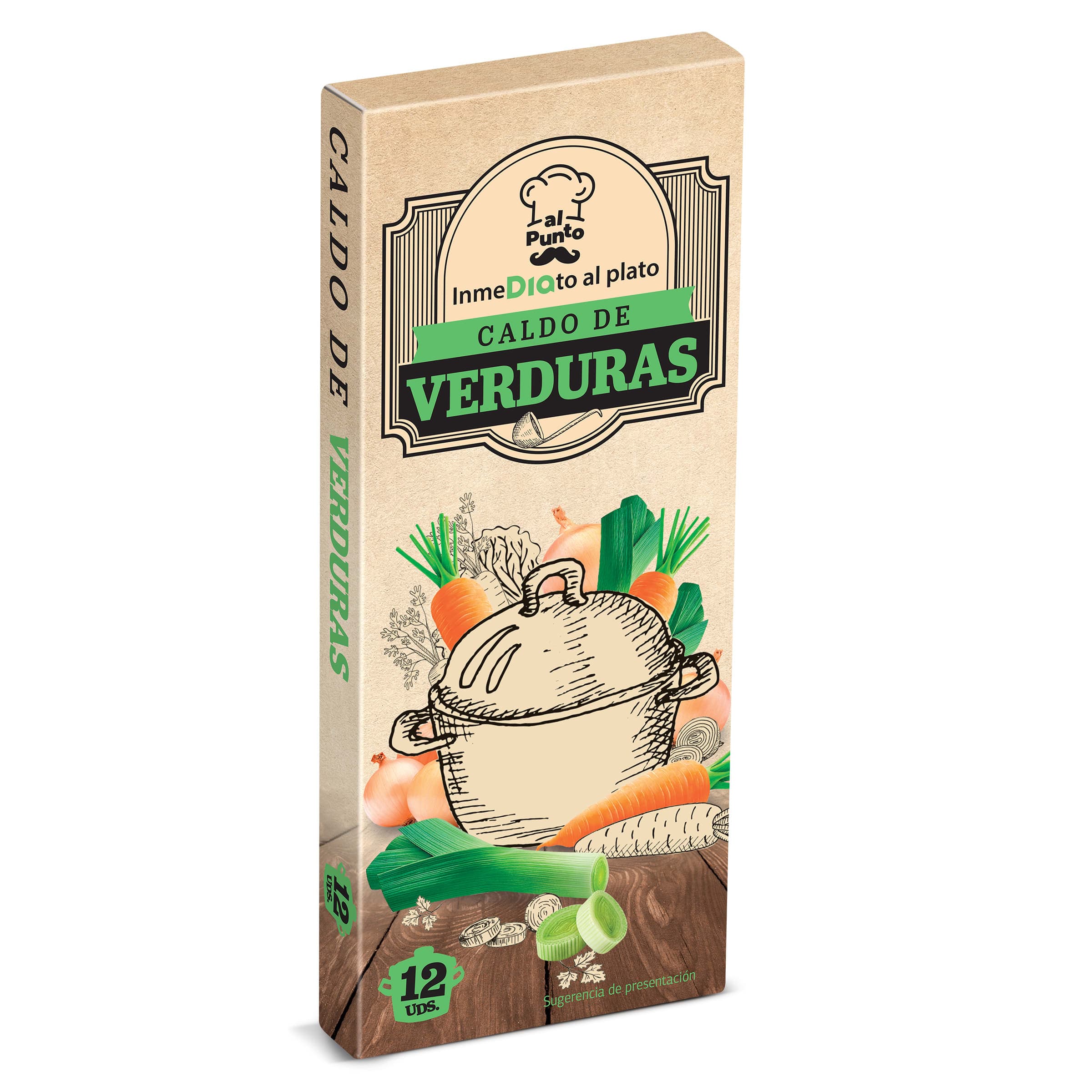 Pastillas de caldo de verduras Dia Al Punto 12 unidades
