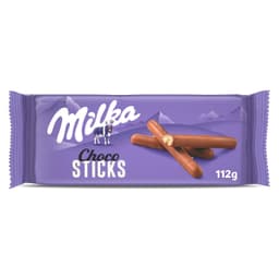 Galletas con chocolate choco sticks Milka bolsa 112 g