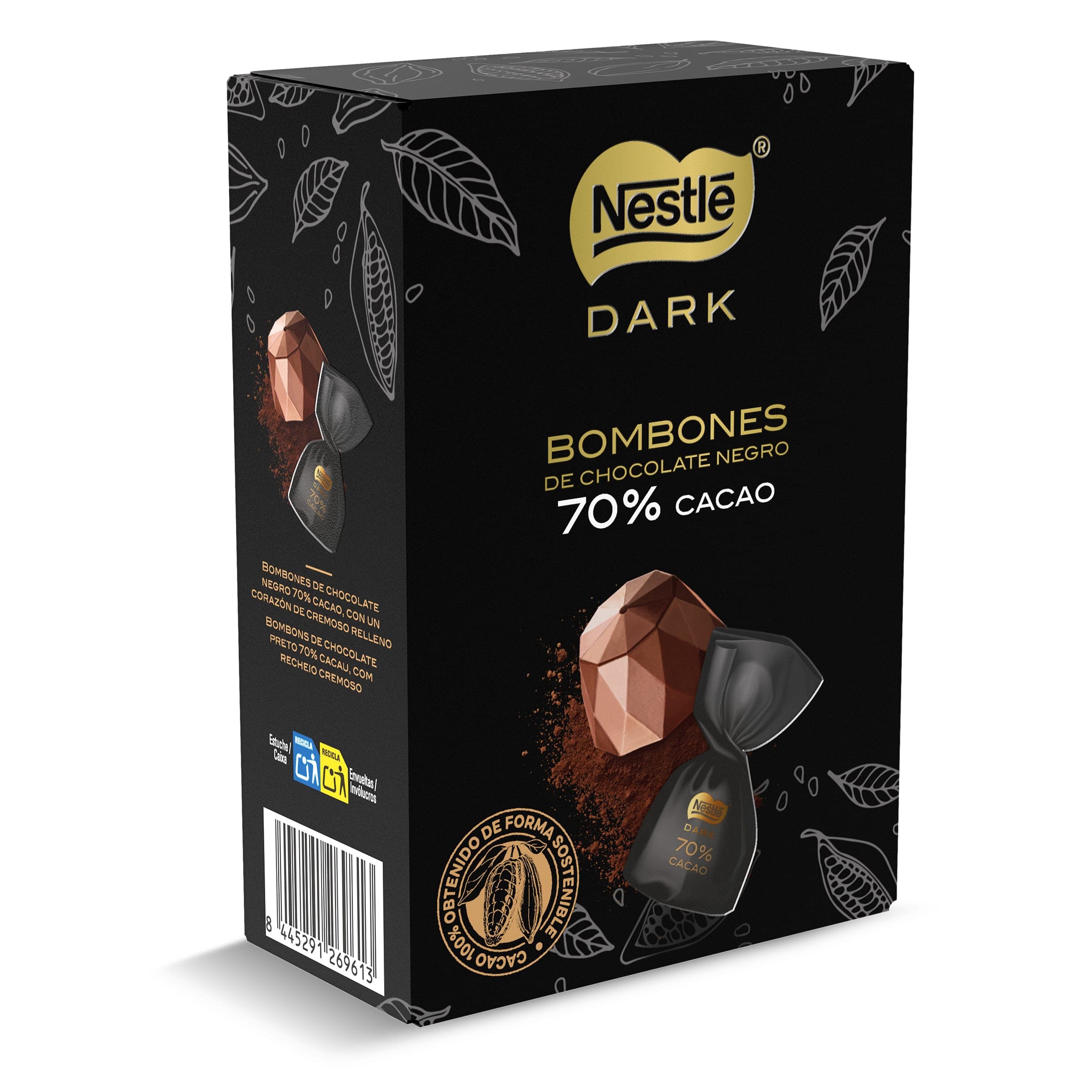Bombones de chocolate negro 70% cacao Nestlé Dark caja 142 g
