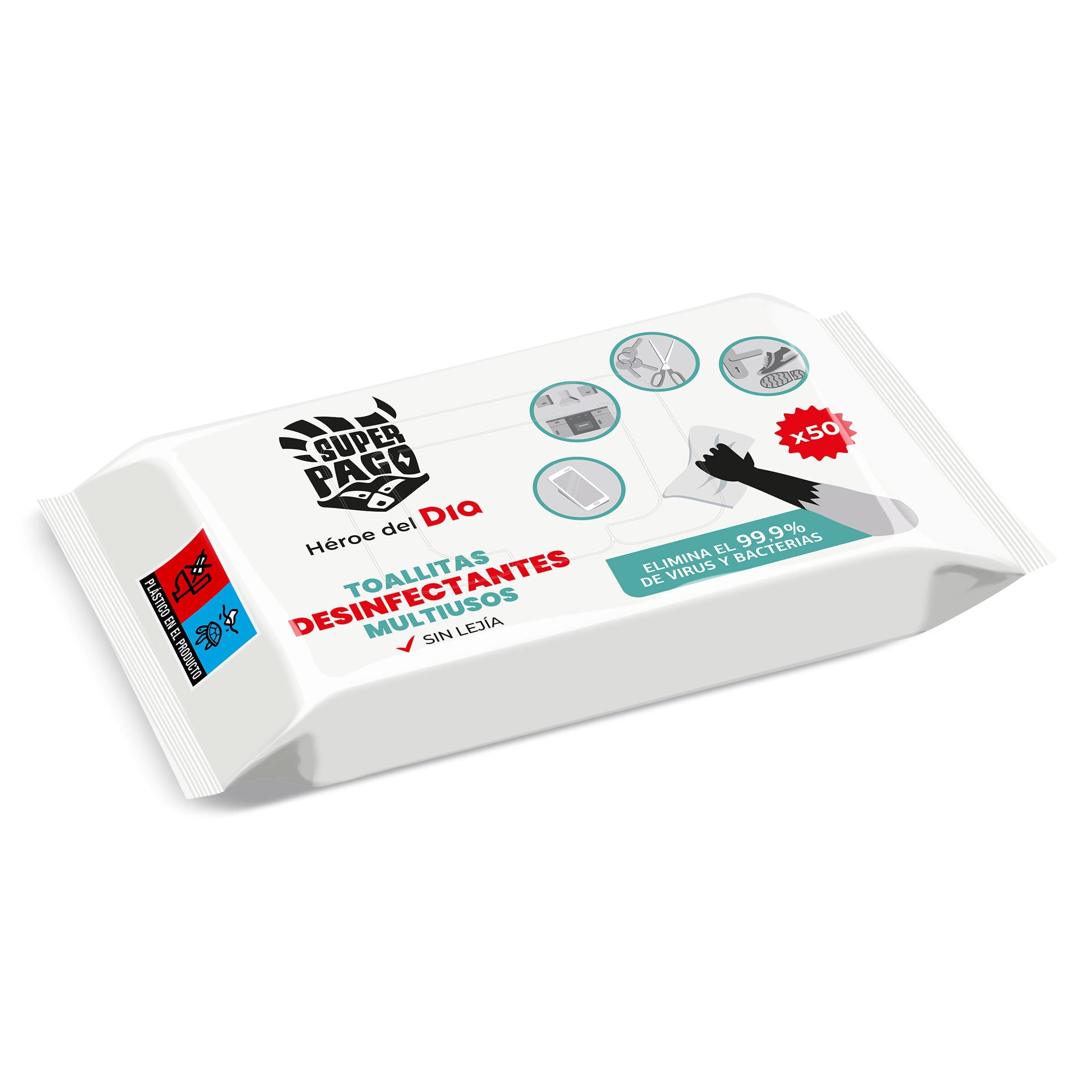 Toallitas desinfectantes multiusos Super Paco de Dia bolsa 50 unidades