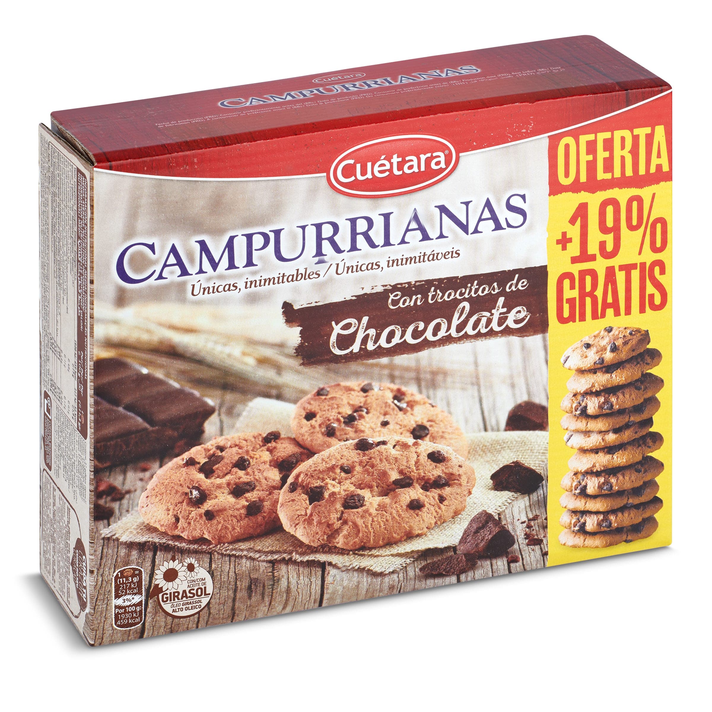 Galletas con chocolate Cuétara Campurrianas caja 417 g