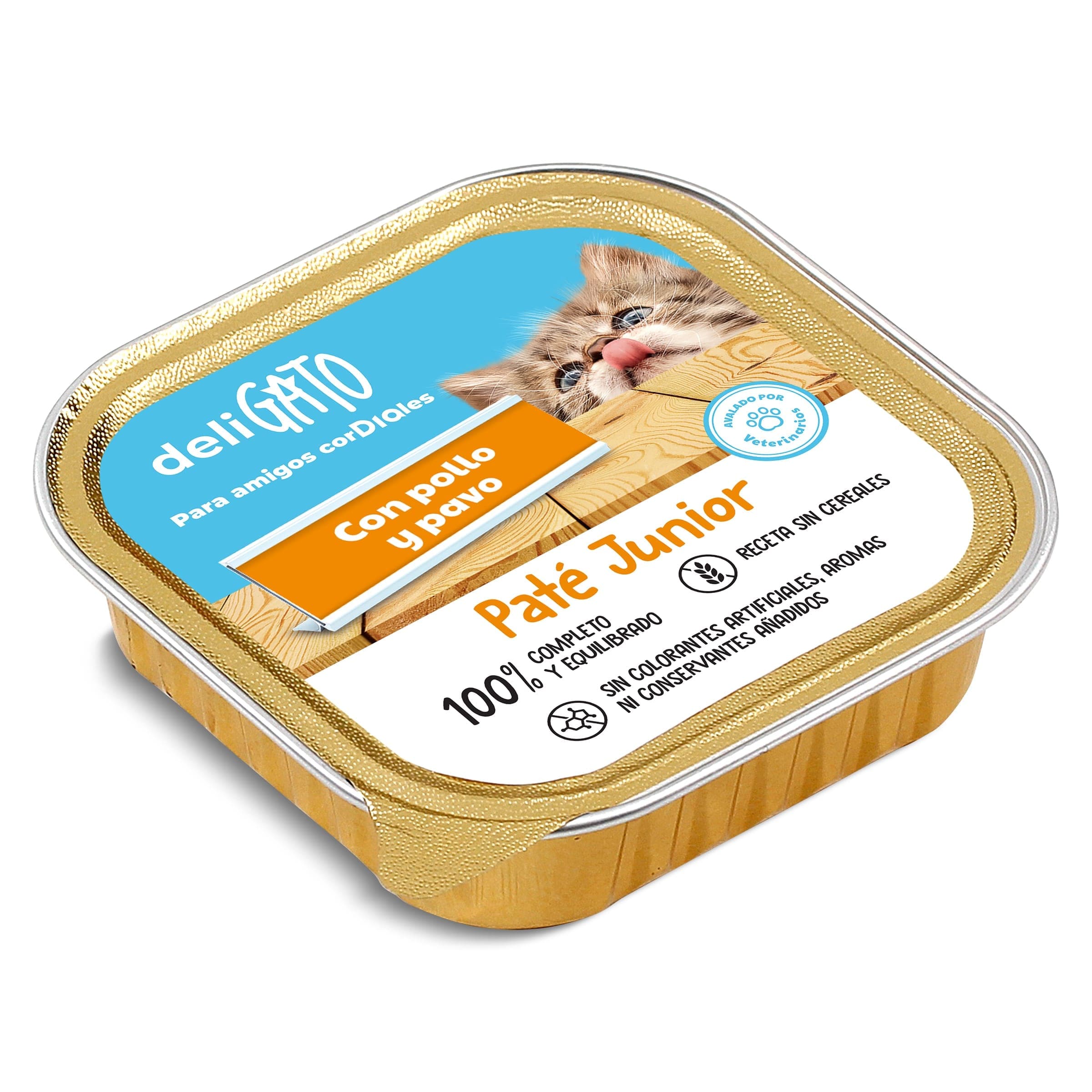 Paté para gato junior con pollo y pavo Deligato de Dia tarrina 100 g