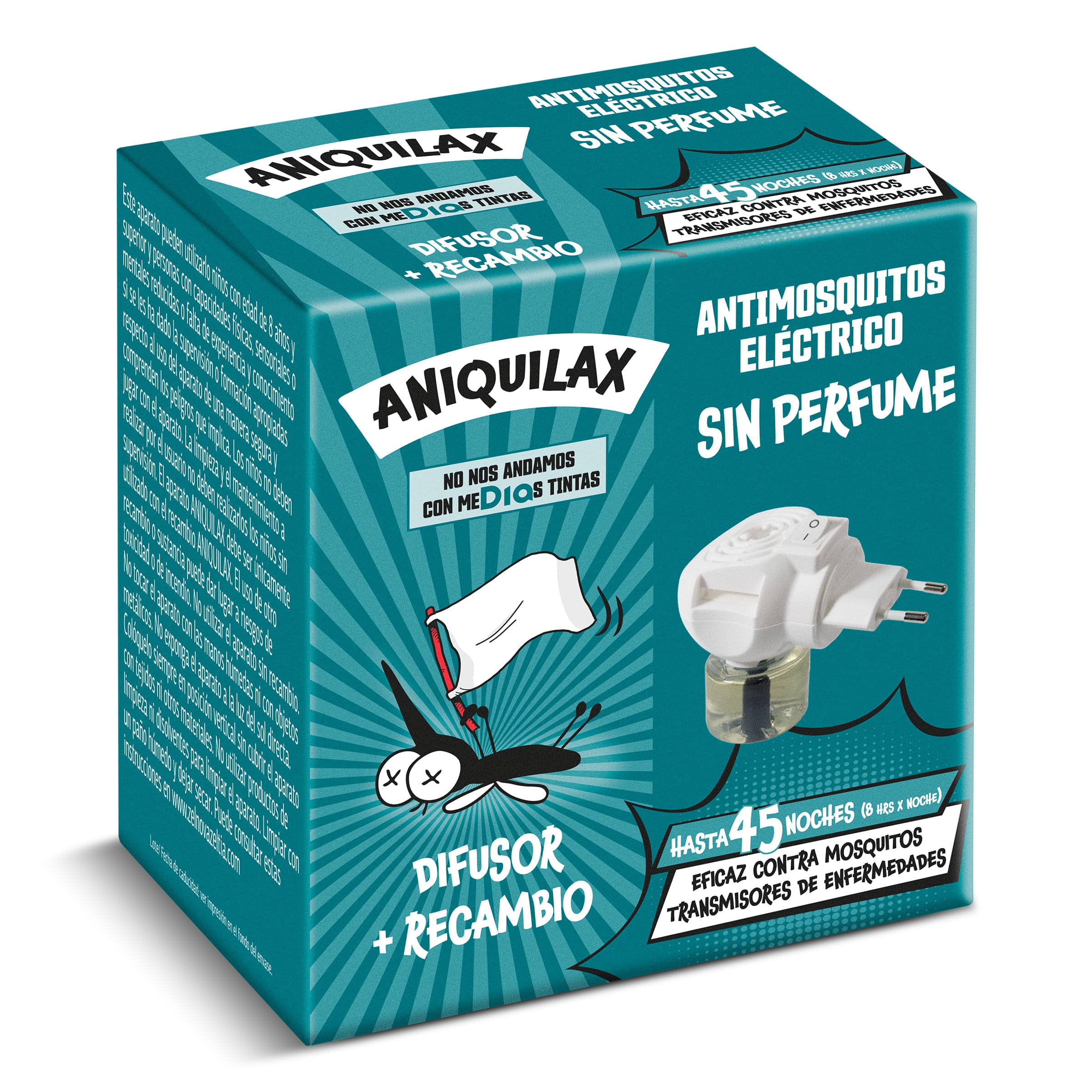 Insecticida eléctrico antimosquitos aparato y recambio Aniquilax de Dia 1 unidad