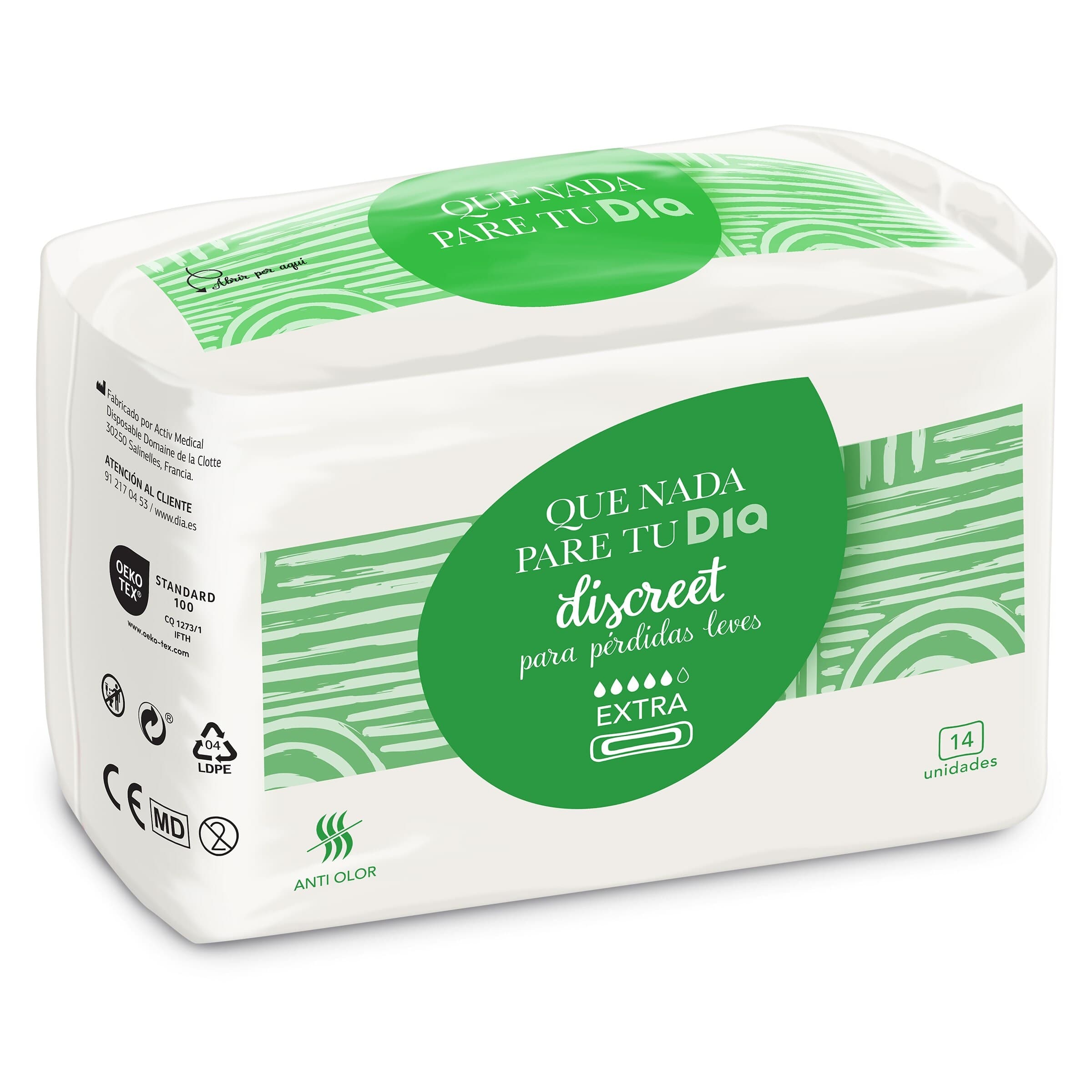 Compresas de incontinencia extra Que nada pare tu Dia bolsa 14 unidades