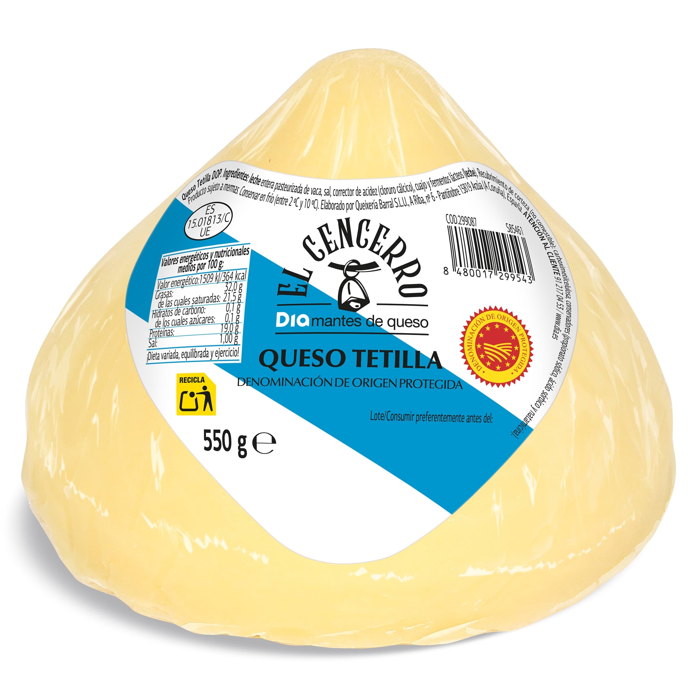 Queso Tetilla D.O.P. Dia El Cencerro 550 g