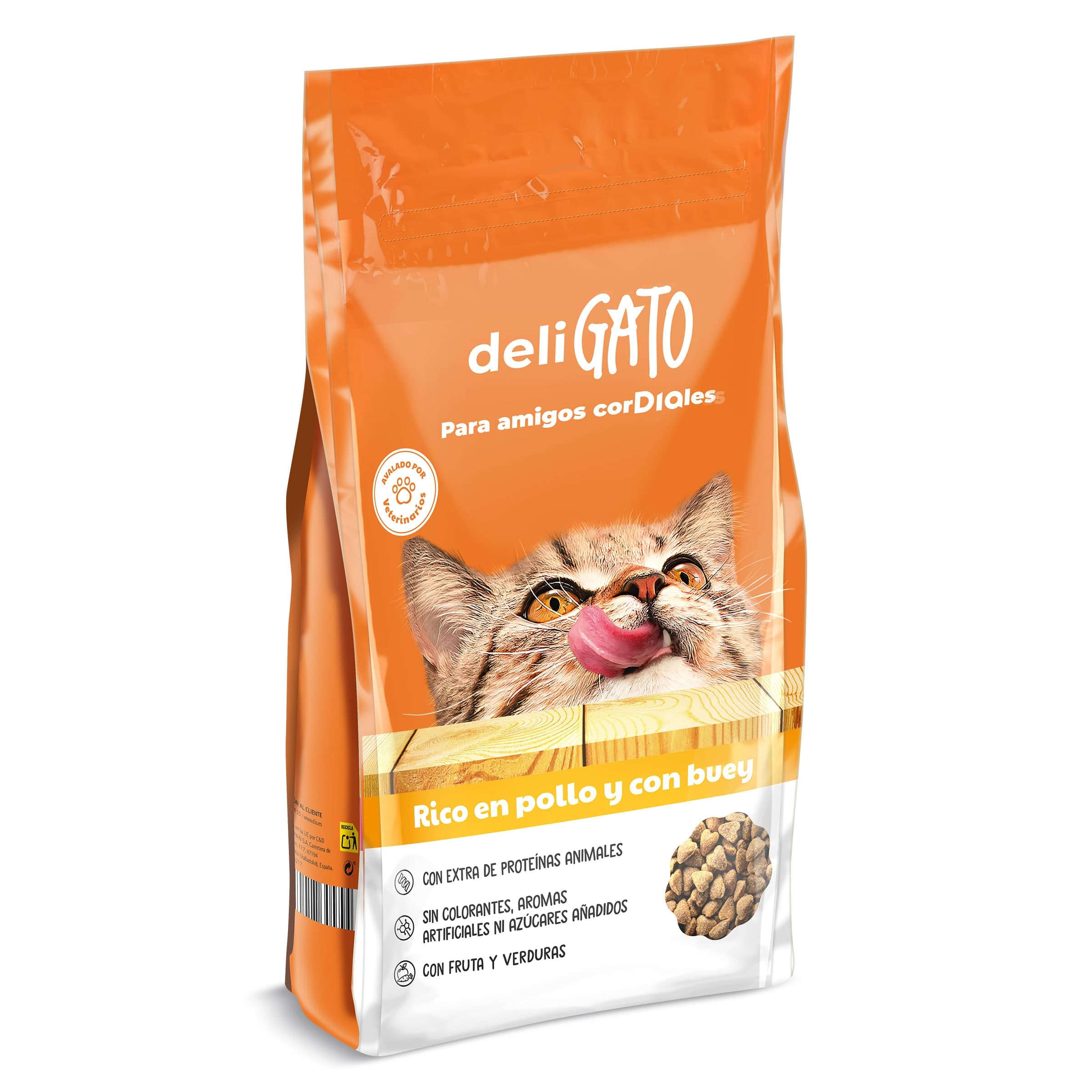 Alimento para gatos con pollo y buey Deligato de Dia bolsa 1.5 Kg