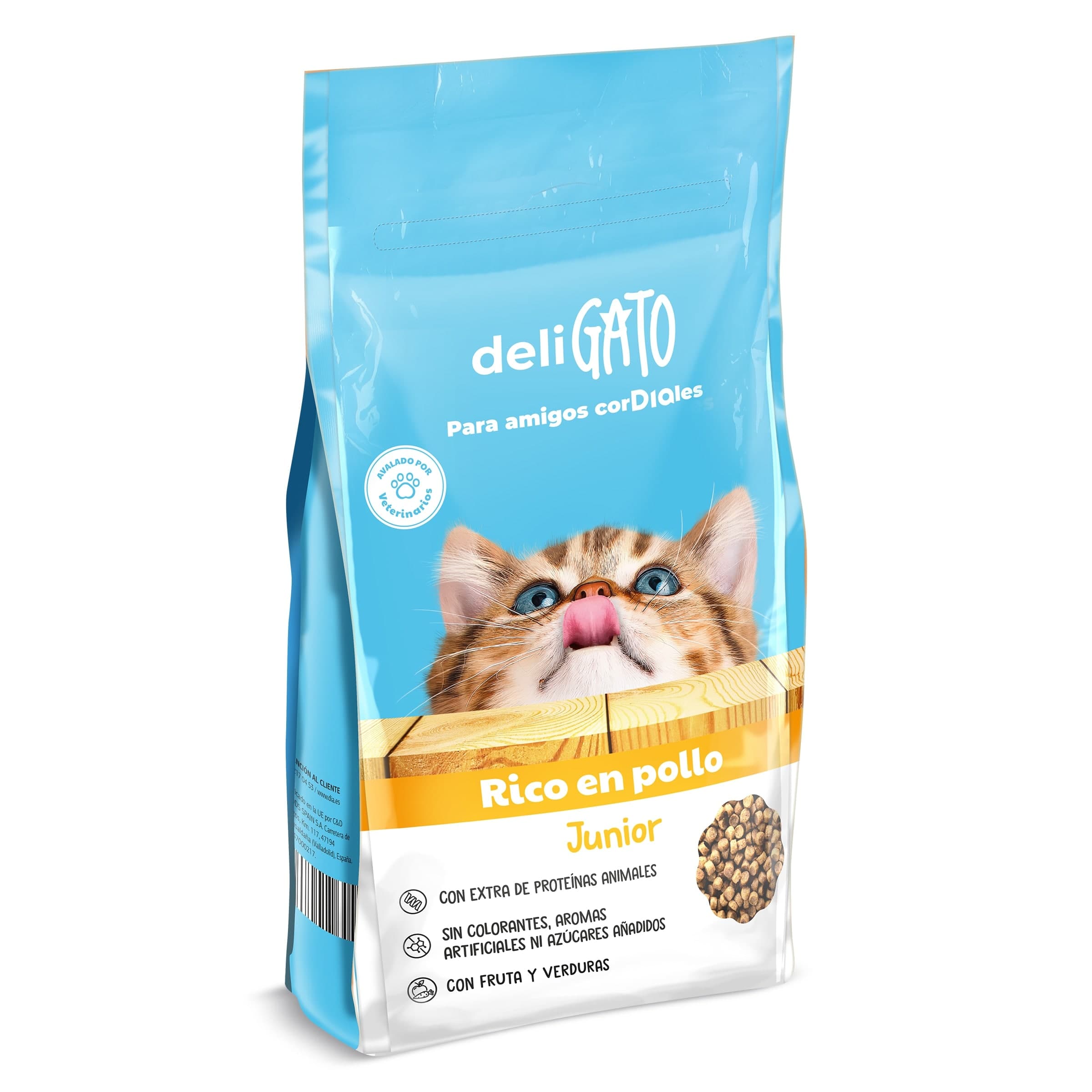Alimento para gatos junior con pollo Deligato de Dia bolsa 1.5 Kg