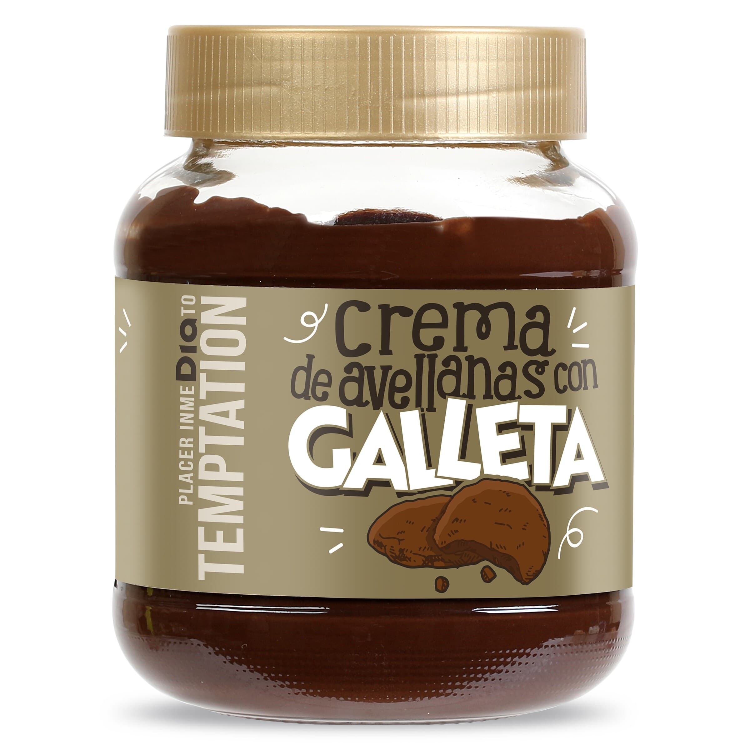 Crema de avellanas y cacao con galleta Dia Temptation frasco 350 g