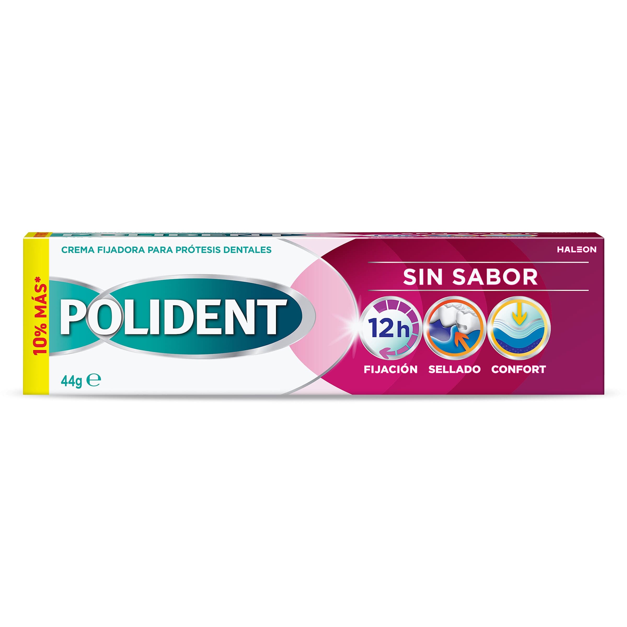Crema fijadora para prótesis dental sin sabor Polident caja 44 g