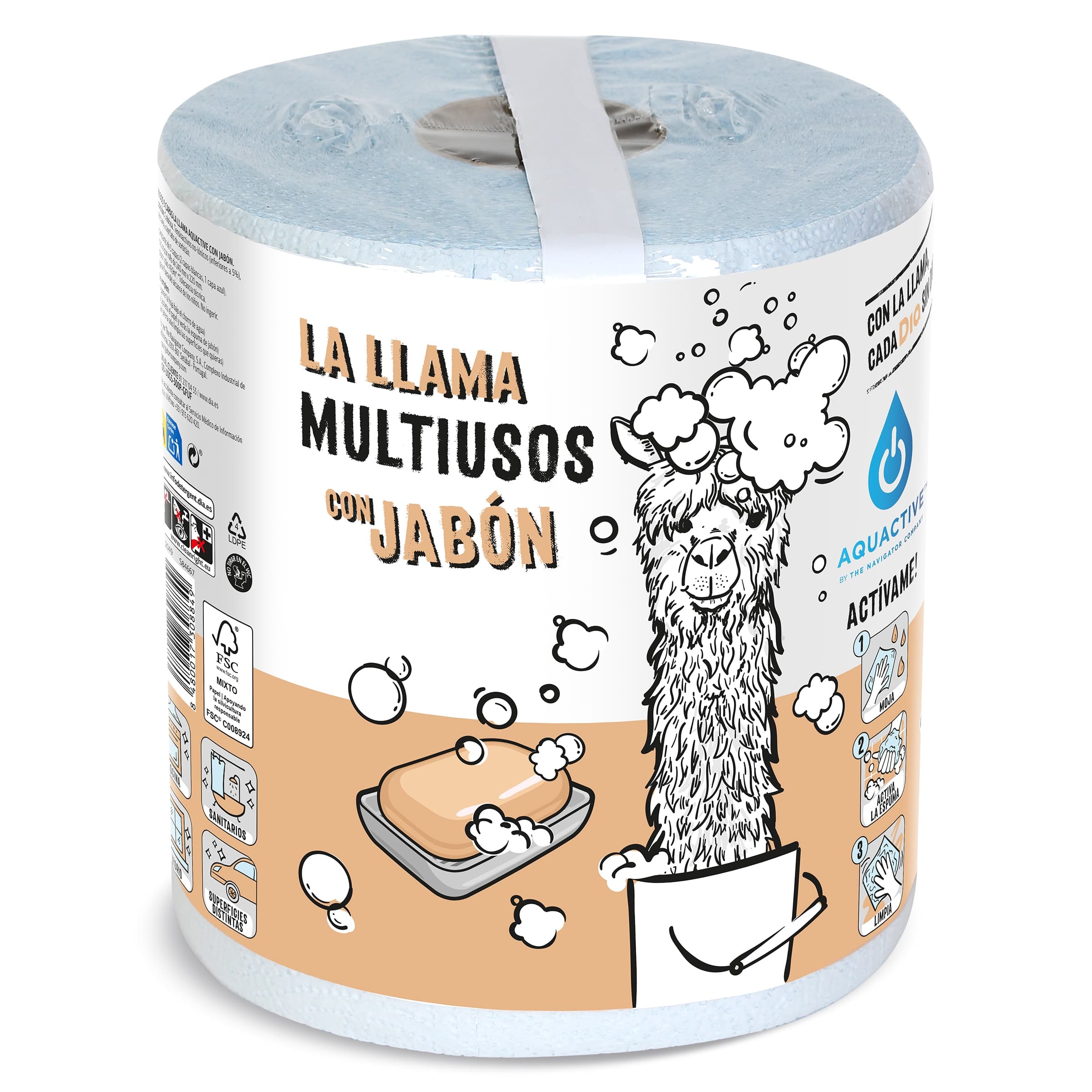 Papel de cocina con jabón La Llama Dia bolsa 1 unidad