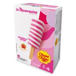 Helados sabor fresa y crema Chupa Chups 5 x 45 g